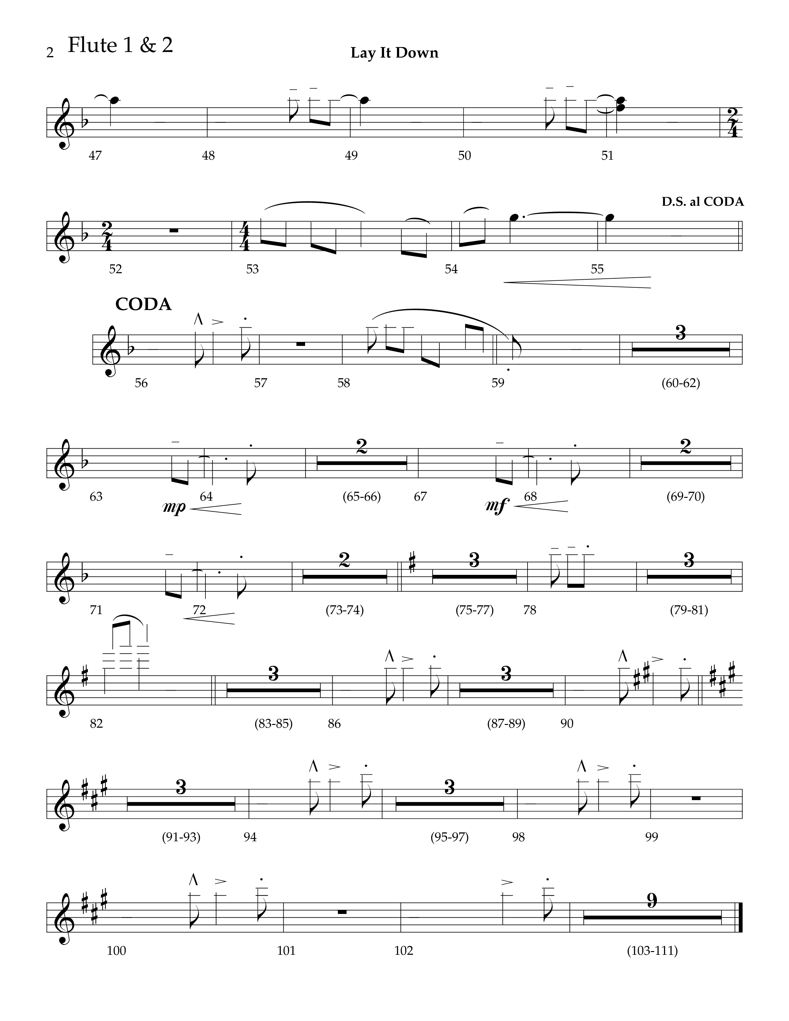 Lay It Down (Choral Anthem SATB) Flute 1/2 (Lifeway Choral / Arr. J. Daniel Smith)