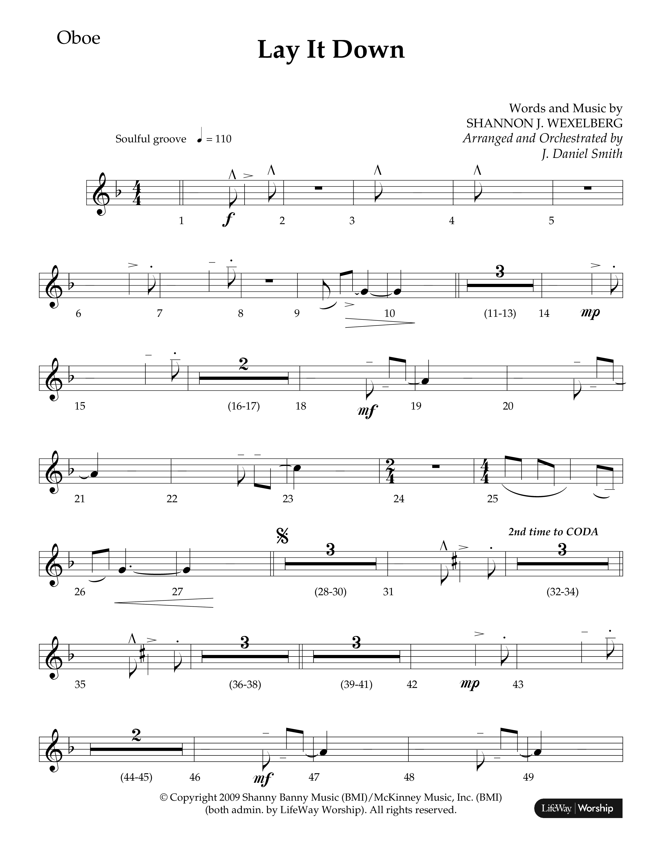 Lay It Down (Choral Anthem SATB) Oboe (Lifeway Choral / Arr. J. Daniel Smith)