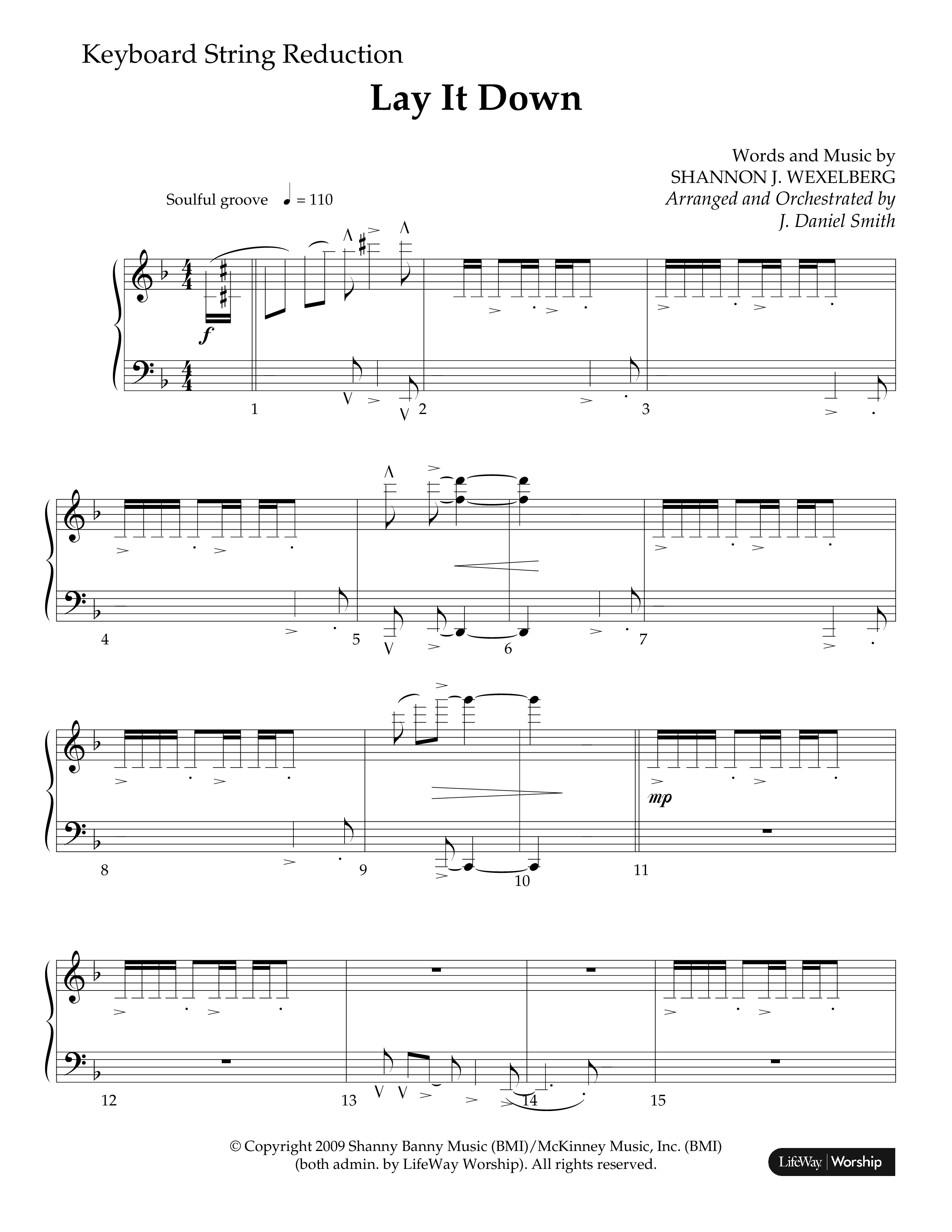 Lay It Down (Choral Anthem SATB) String Reduction (Lifeway Choral / Arr. J. Daniel Smith)