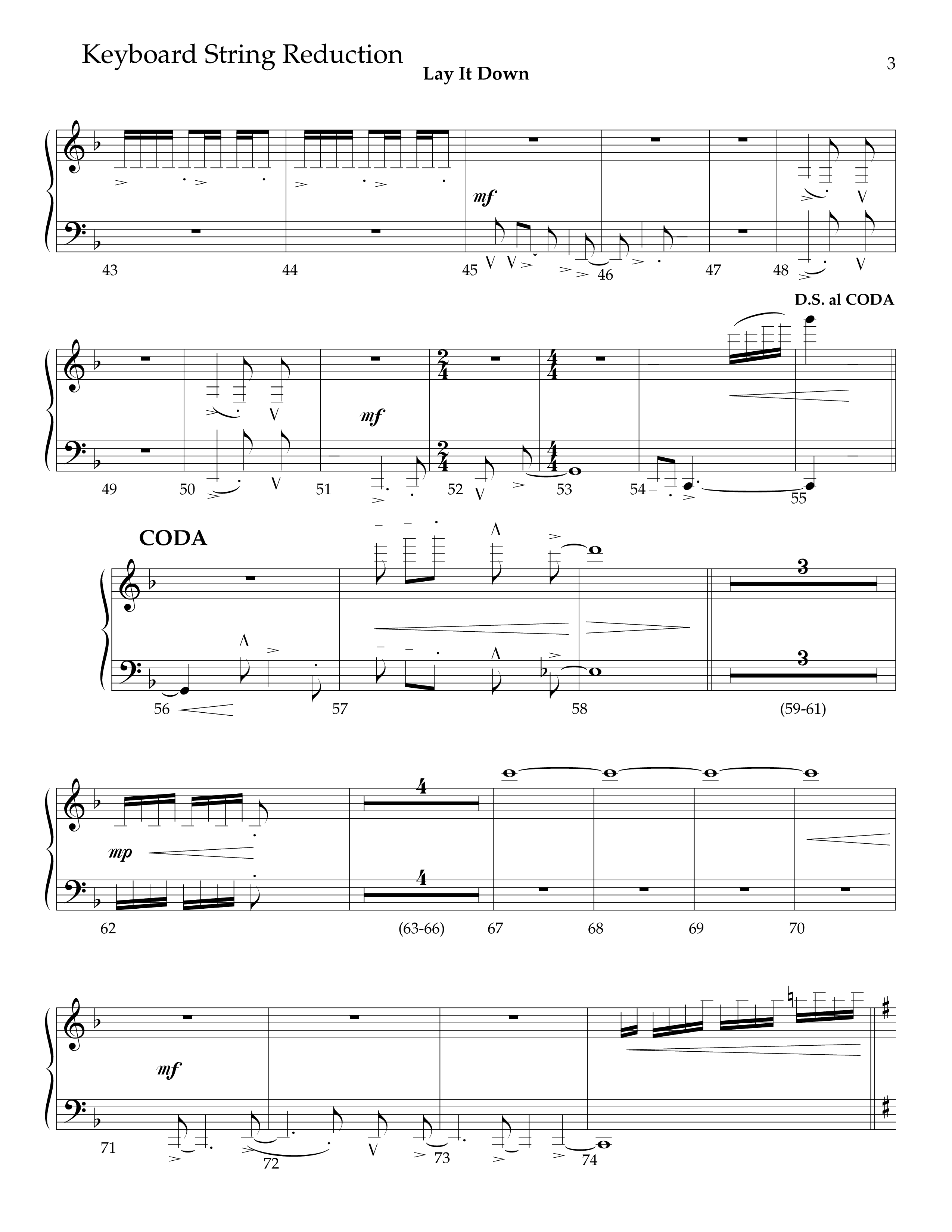 Lay It Down (Choral Anthem SATB) String Reduction (Lifeway Choral / Arr. J. Daniel Smith)