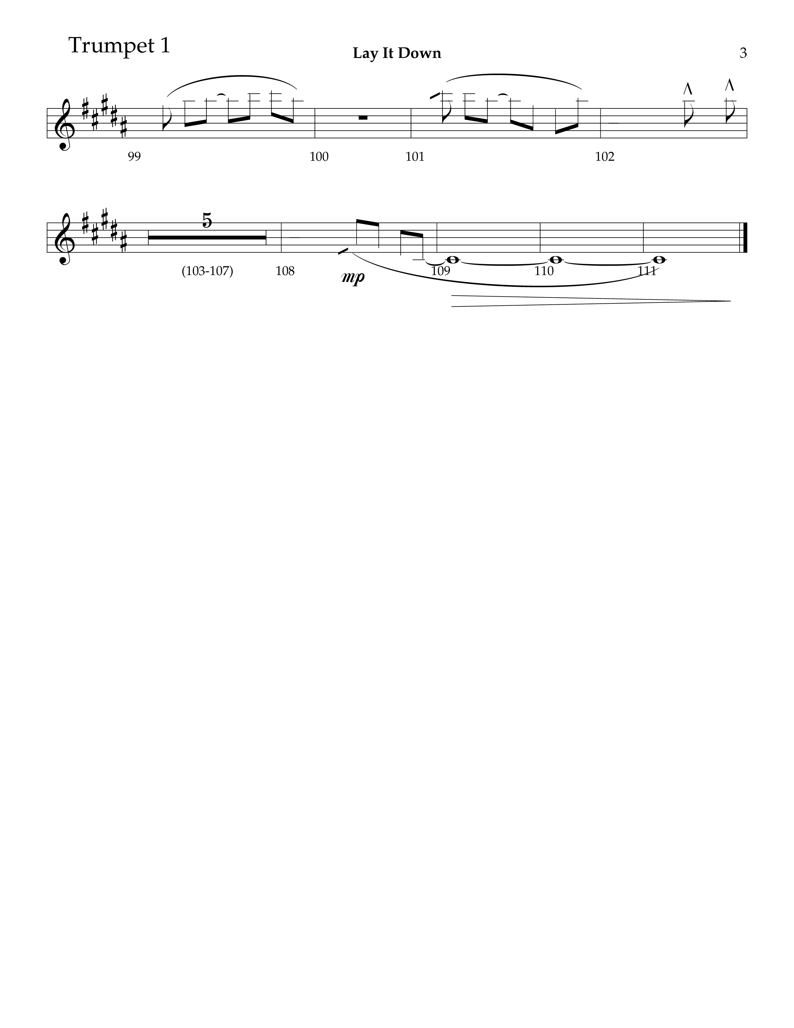Lay It Down (Choral Anthem SATB) Trumpet 1 (Lifeway Choral / Arr. J. Daniel Smith)