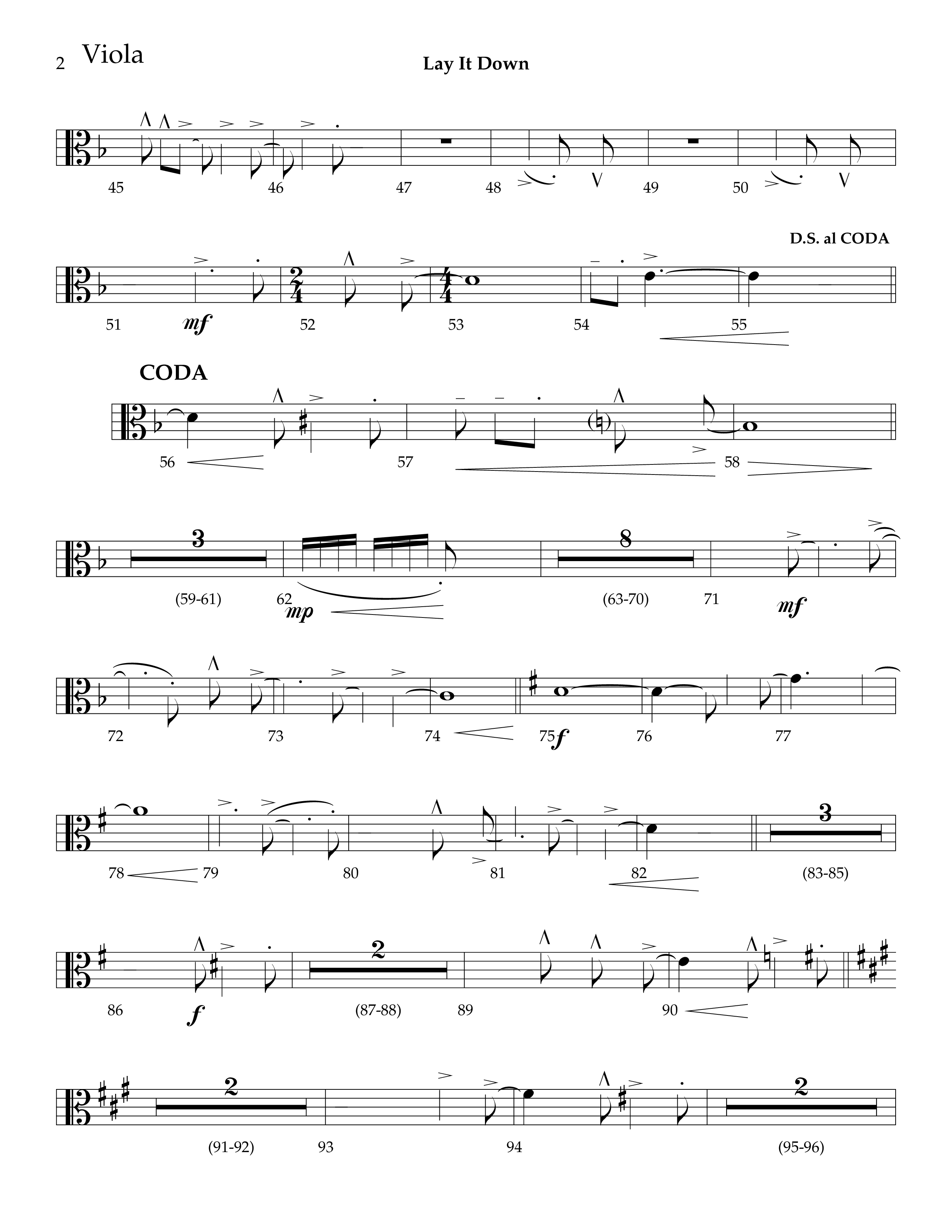 Lay It Down (Choral Anthem SATB) Viola (Lifeway Choral / Arr. J. Daniel Smith)