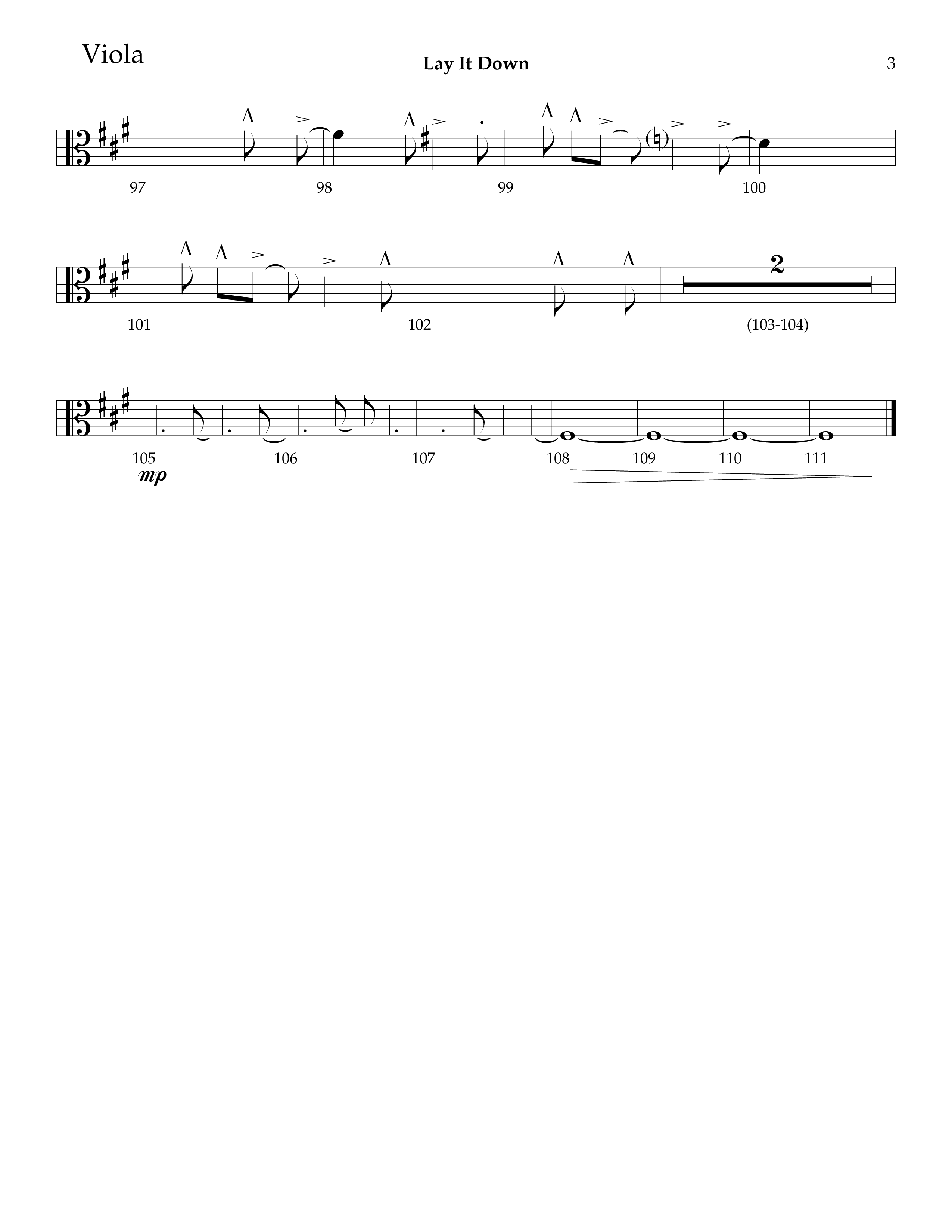 Lay It Down (Choral Anthem SATB) Viola (Lifeway Choral / Arr. J. Daniel Smith)
