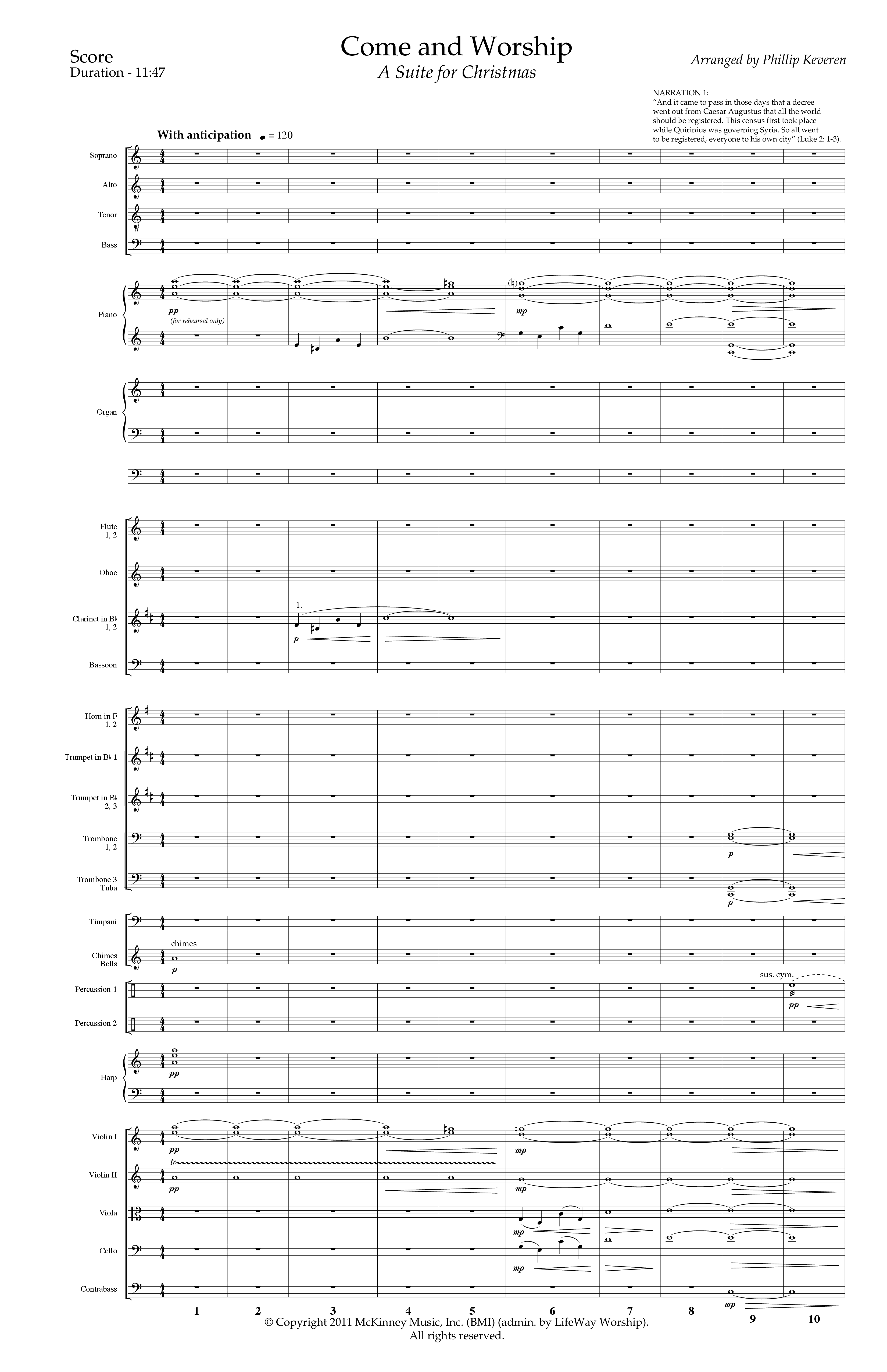 Come And Worship (A Suite For Christmas) (with Angels From The Realms Of Glory, Angels We Have Heard (Choral Anthem SATB) Orchestration (Lifeway Choral / Arr. Phillip Keveren)