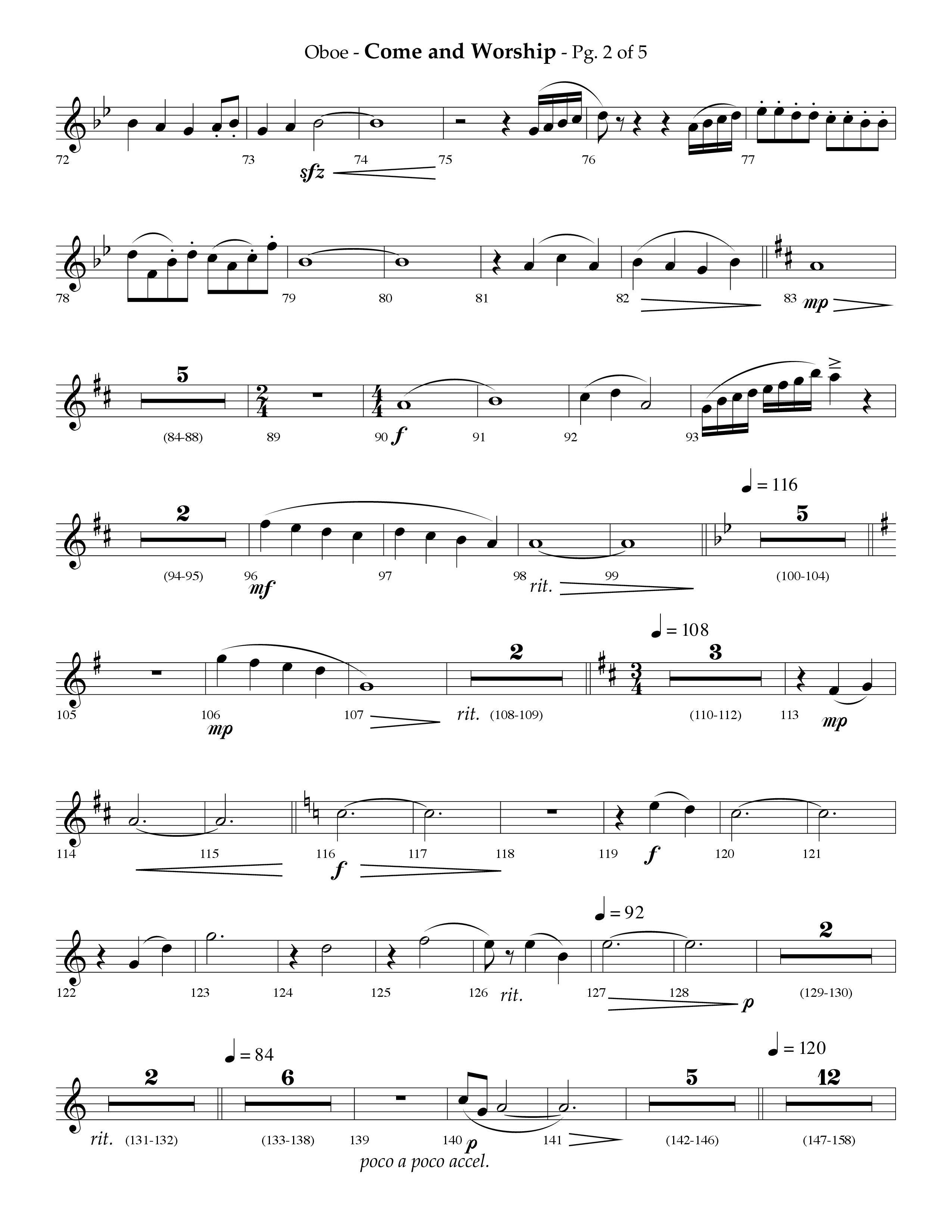 Come And Worship (A Suite For Christmas) (with Angels From The Realms Of Glory, Angels We Have Heard (Choral Anthem SATB) Oboe (Lifeway Choral / Arr. Phillip Keveren)