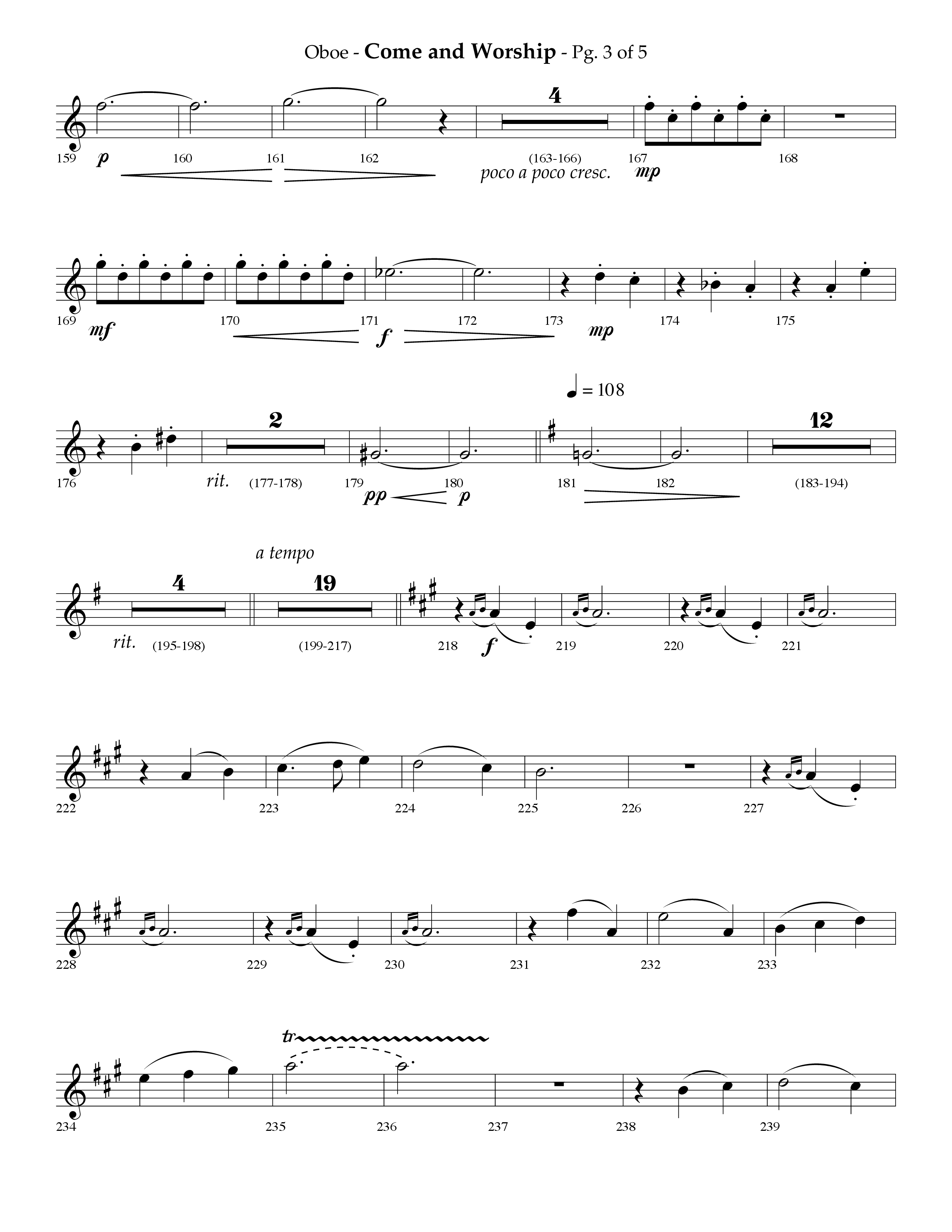 Come And Worship (A Suite For Christmas) (with Angels From The Realms Of Glory, Angels We Have Heard (Choral Anthem SATB) Oboe (Lifeway Choral / Arr. Phillip Keveren)