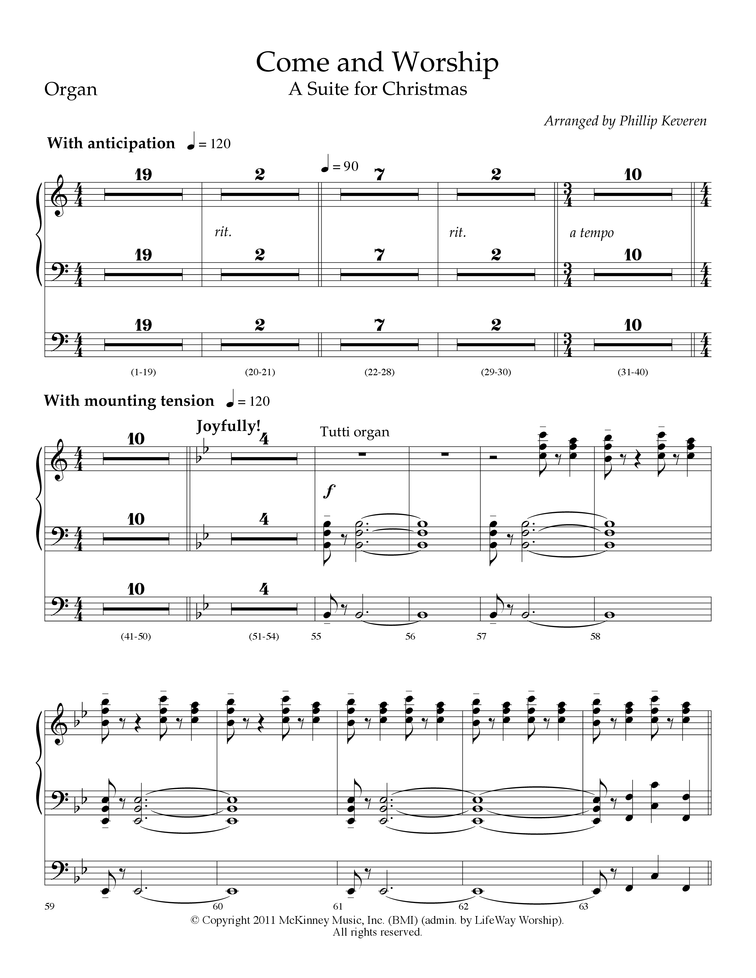 Come And Worship (A Suite For Christmas) (with Angels From The Realms Of Glory, Angels We Have Heard (Choral Anthem SATB) Organ (Lifeway Choral / Arr. Phillip Keveren)