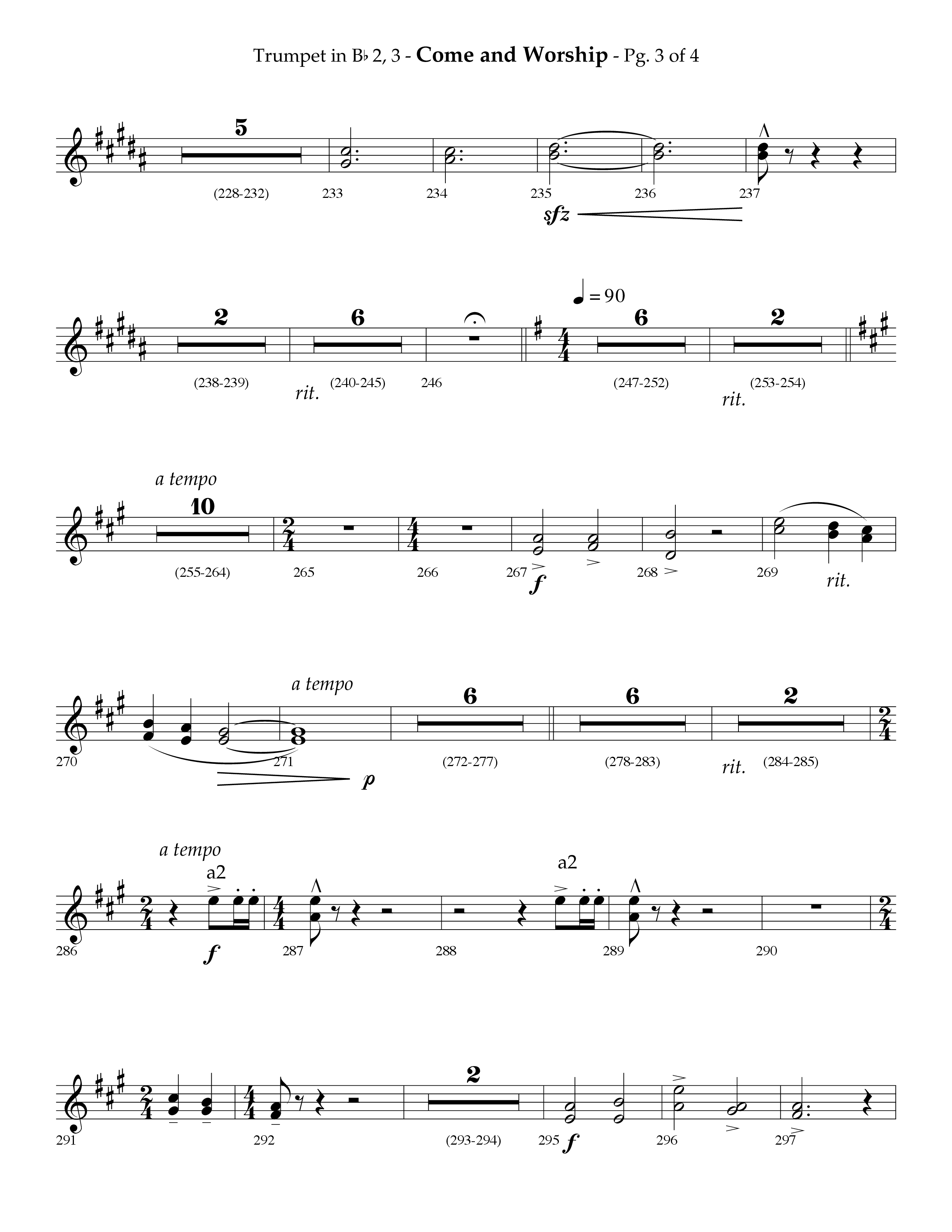 Come And Worship (A Suite For Christmas) (with Angels From The Realms Of Glory, Angels We Have Heard (Choral Anthem SATB) Trumpet 2/3 (Lifeway Choral / Arr. Phillip Keveren)