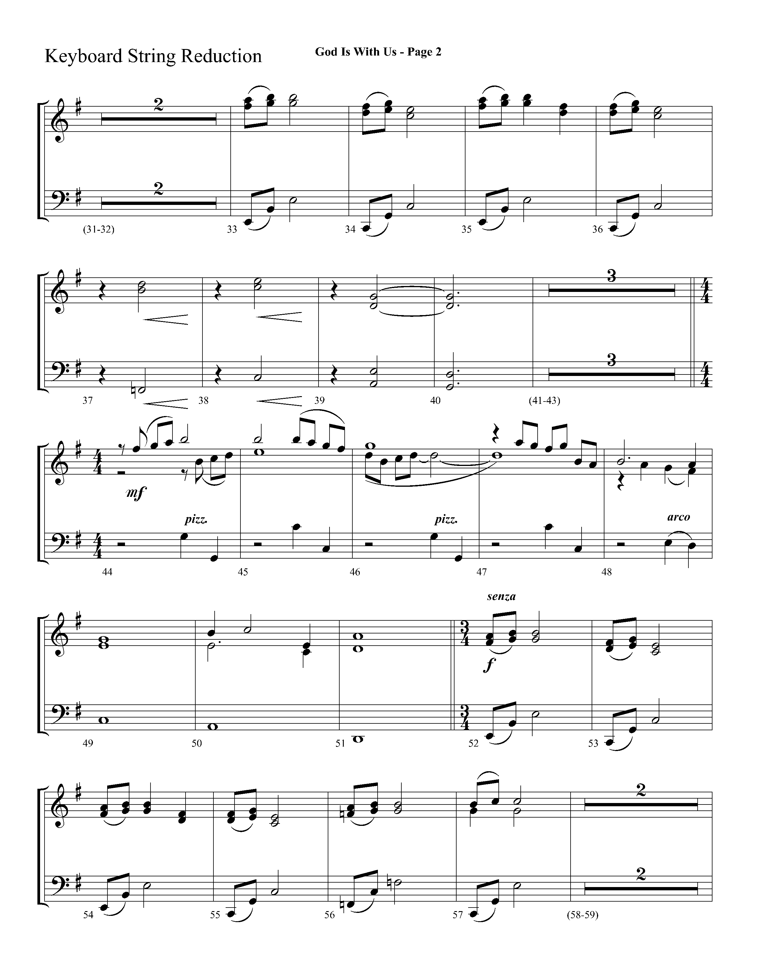 God Is With Us (with O Little Town Of Bethlehem) (Choral Anthem SATB) String Reduction (Lifeway Choral / Arr. Dave Williamson)