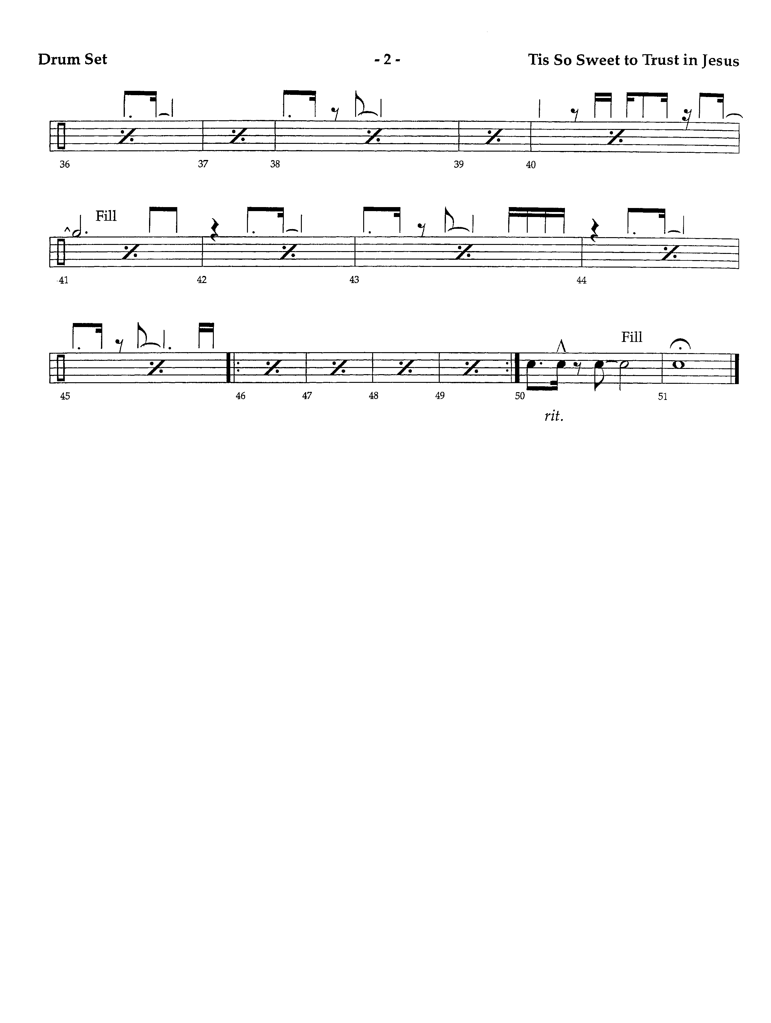 Tis So Sweet To Trust In Jesus (Instrumental) Drum Set (Lifeway Worship / Arr. Richard Kingsmore)