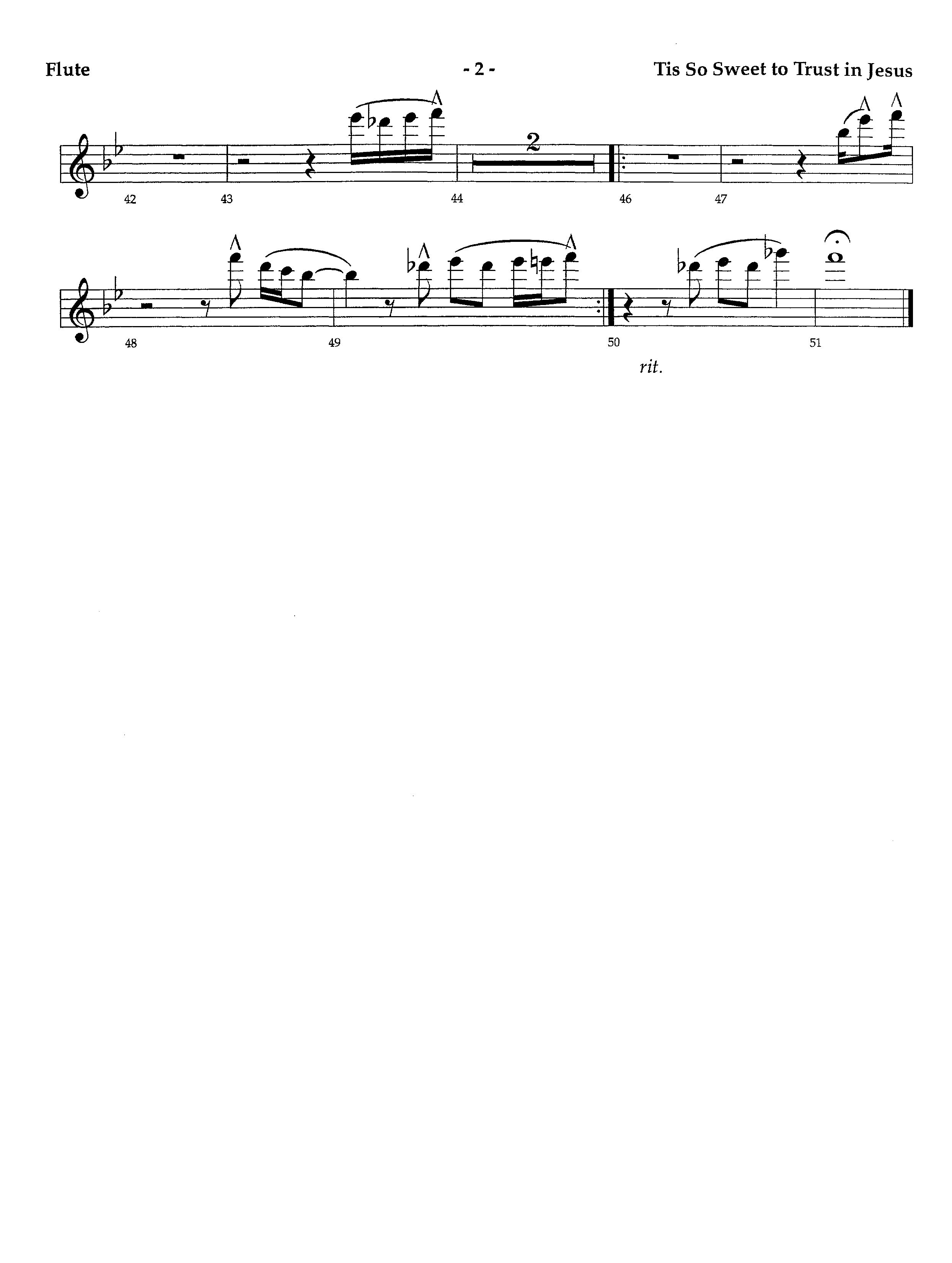 Tis So Sweet To Trust In Jesus (Instrumental) Flute (Lifeway Worship / Arr. Richard Kingsmore)