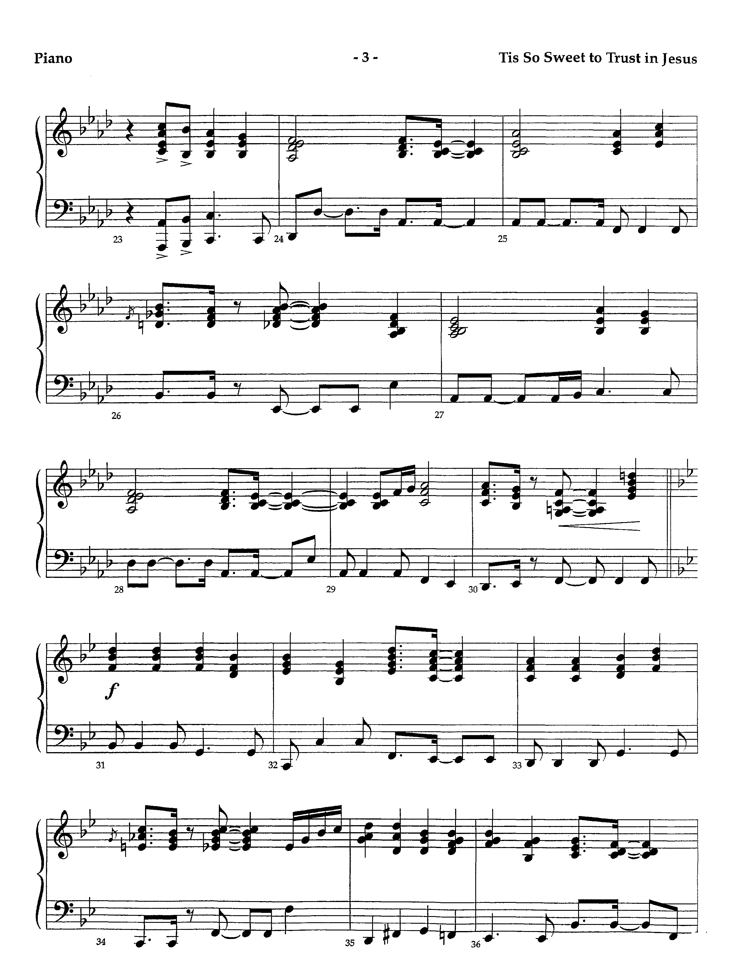 Tis So Sweet To Trust In Jesus (Instrumental) Piano Sheet (Lifeway Worship / Arr. Richard Kingsmore)