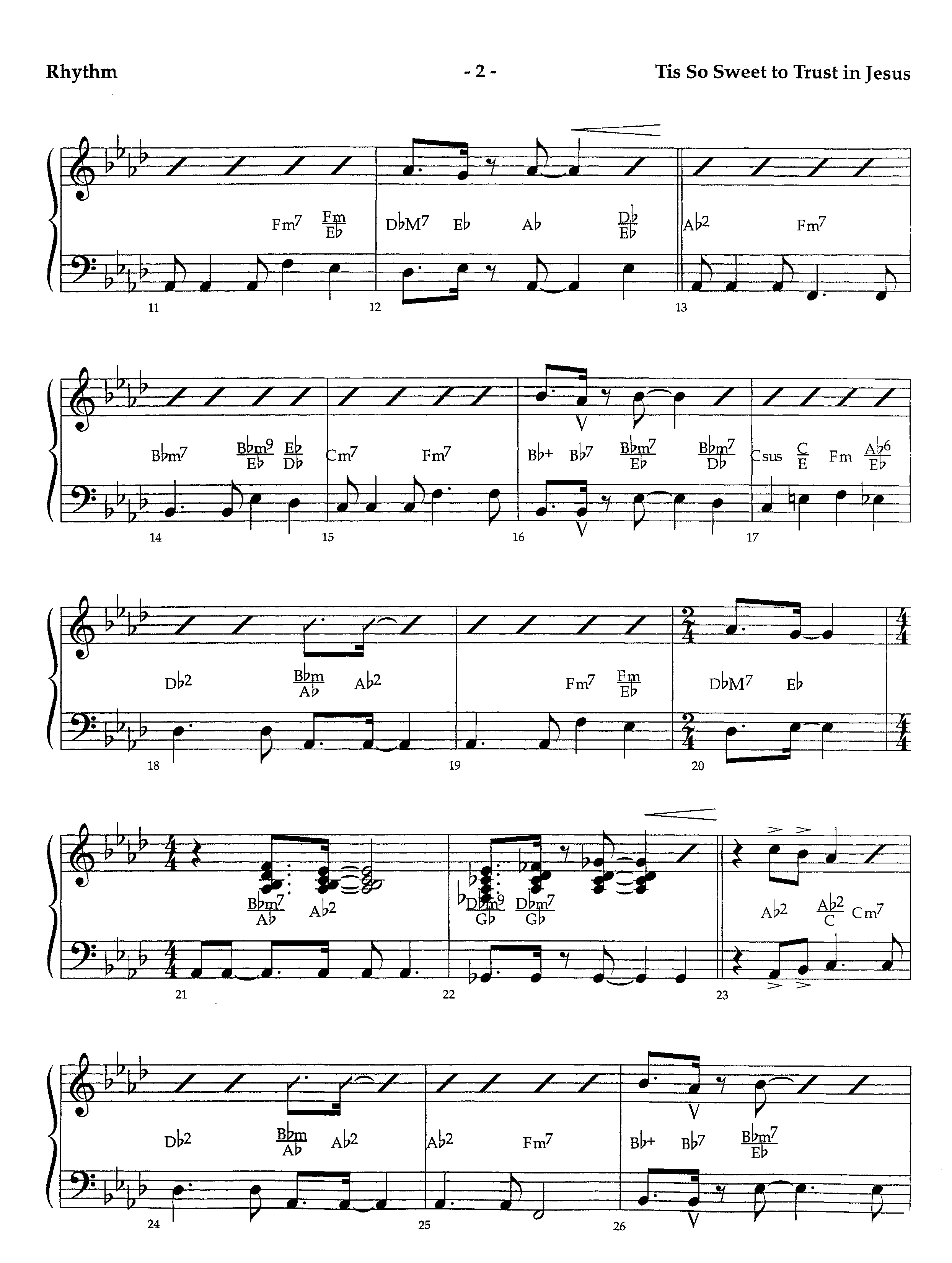 Tis So Sweet To Trust In Jesus (Instrumental) Rhythm Chart (Lifeway Worship / Arr. Richard Kingsmore)