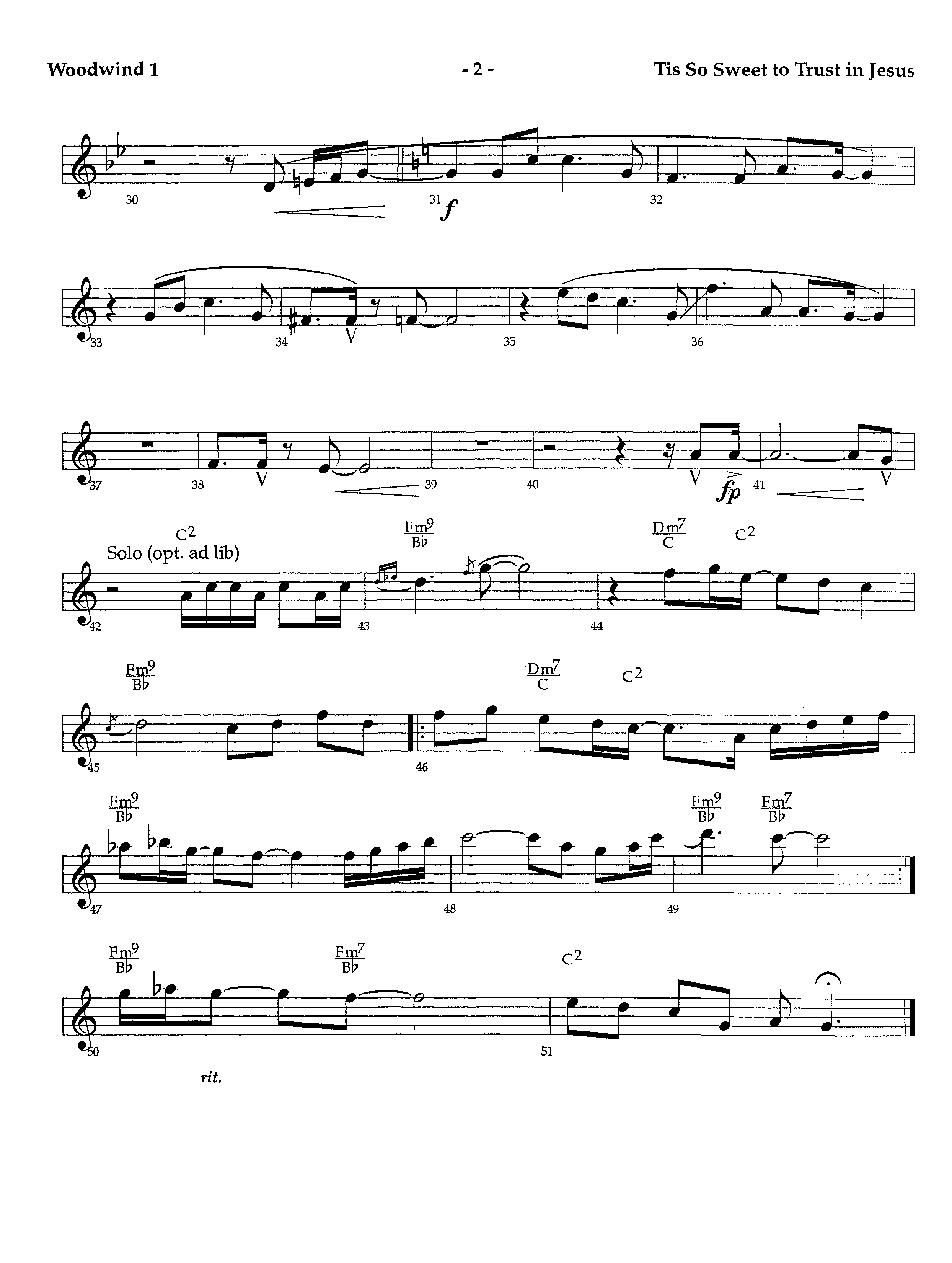Tis So Sweet To Trust In Jesus (Instrumental) Winds (Lifeway Worship / Arr. Richard Kingsmore)