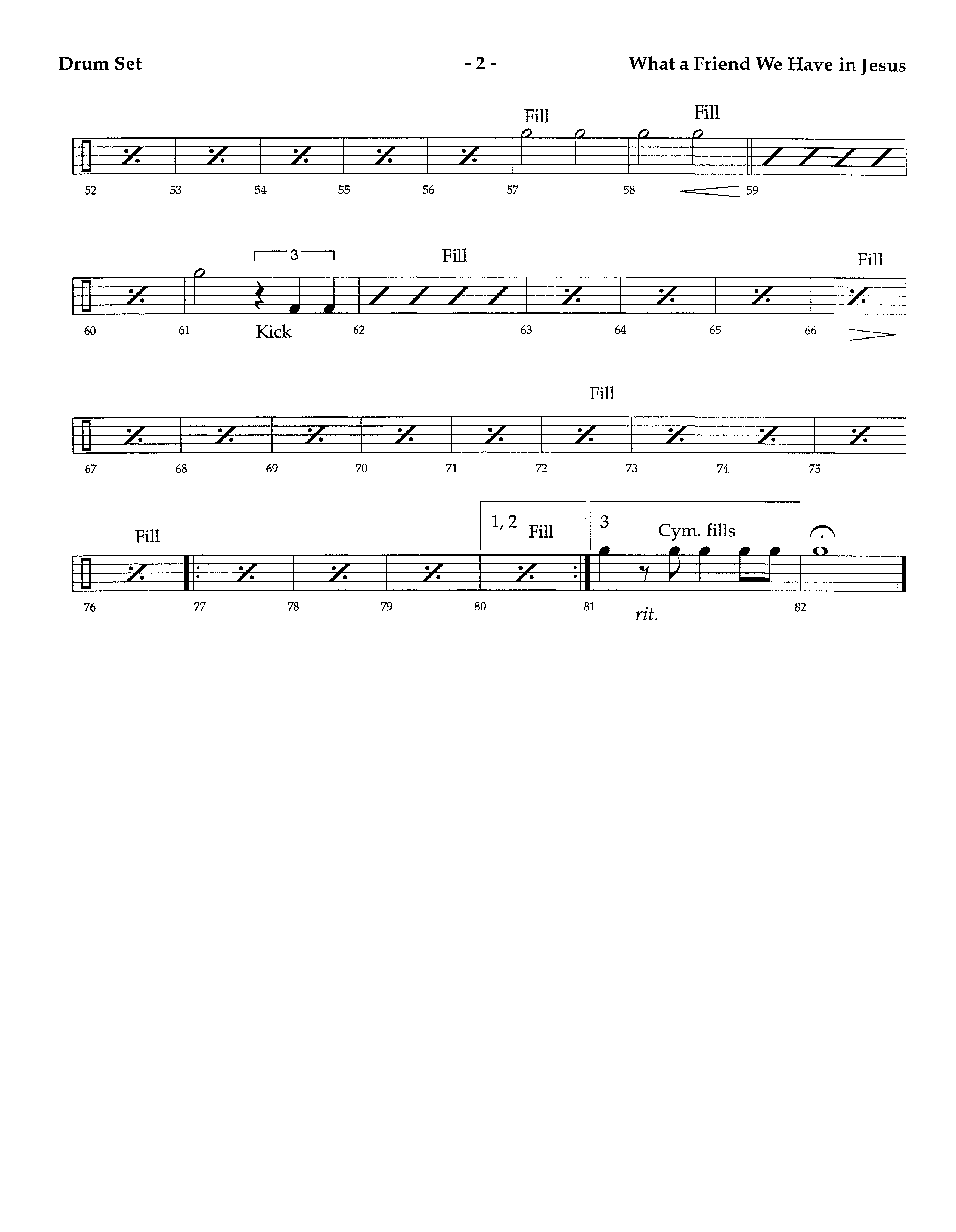 What A Friend We Have In Jesus (Instrumental) Drum Set (Lifeway Worship / Arr. Richard Kingsmore)