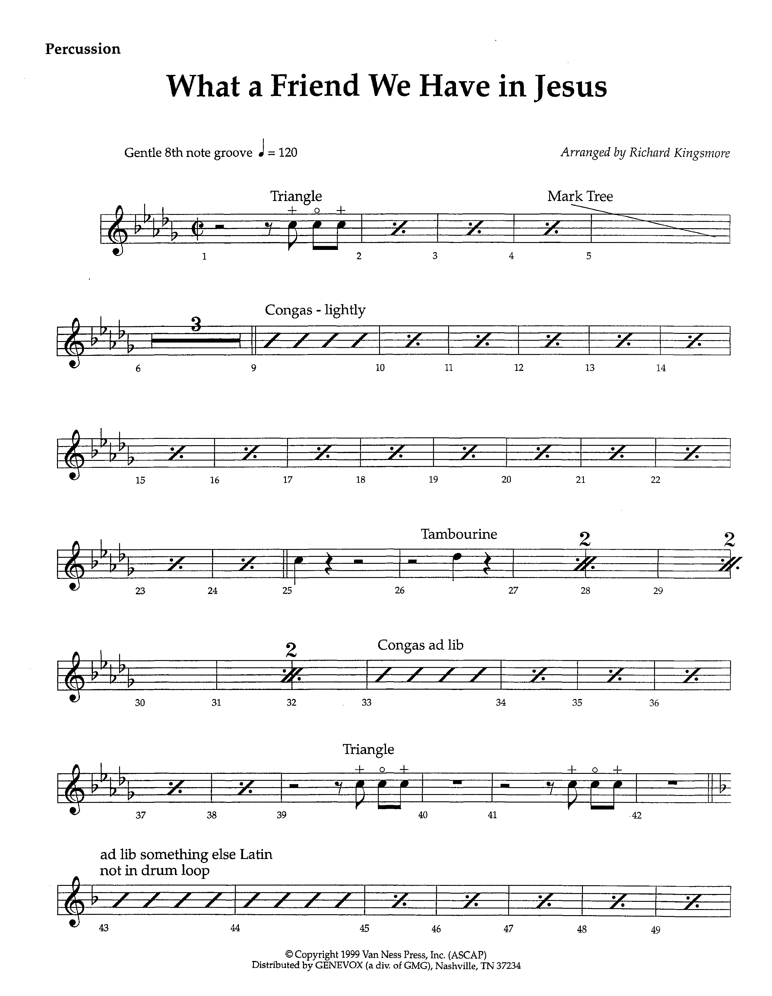 What A Friend We Have In Jesus (Instrumental) Percussion (Lifeway Worship / Arr. Richard Kingsmore)