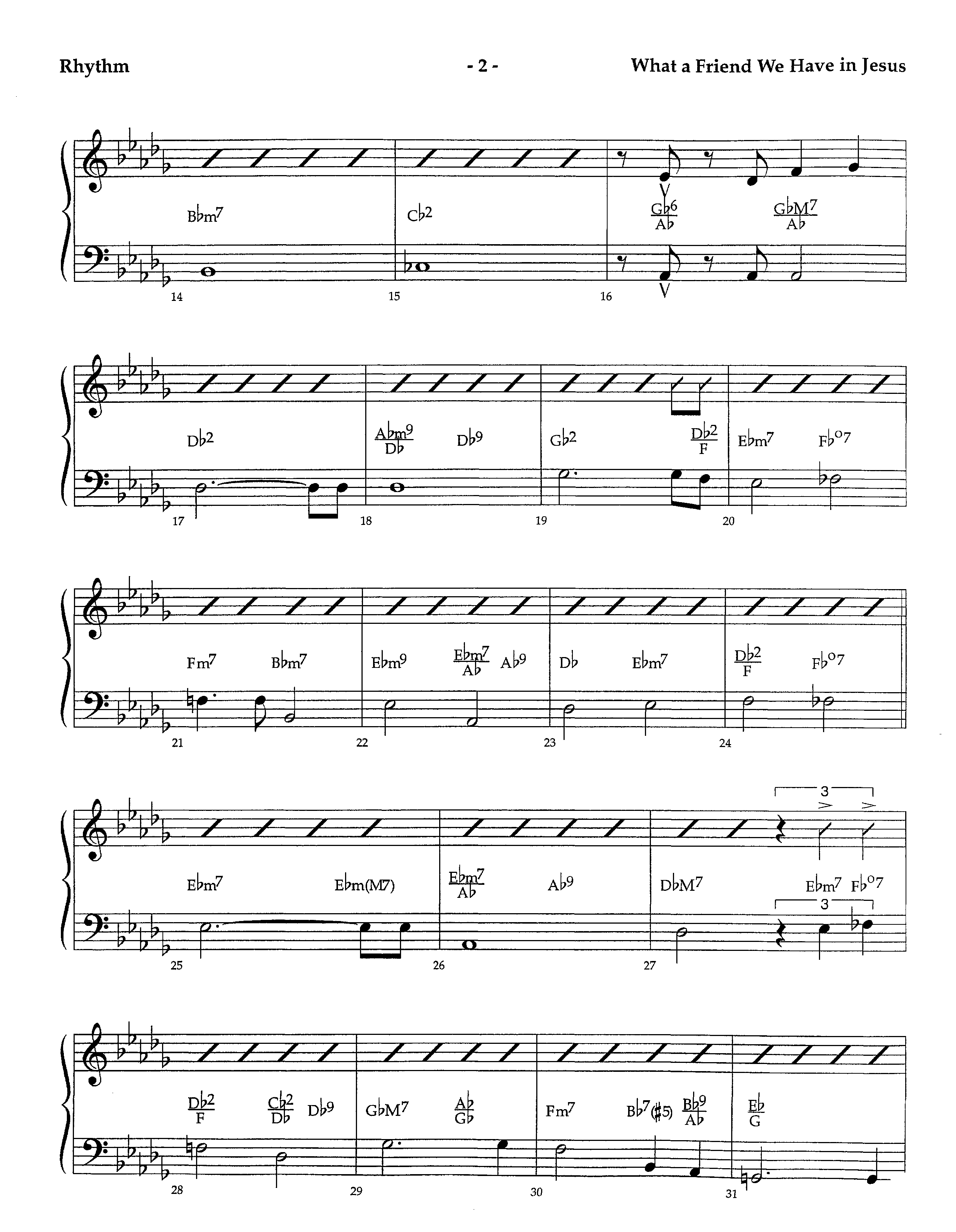 What A Friend We Have In Jesus (Instrumental) Rhythm Chart (Lifeway Worship / Arr. Richard Kingsmore)