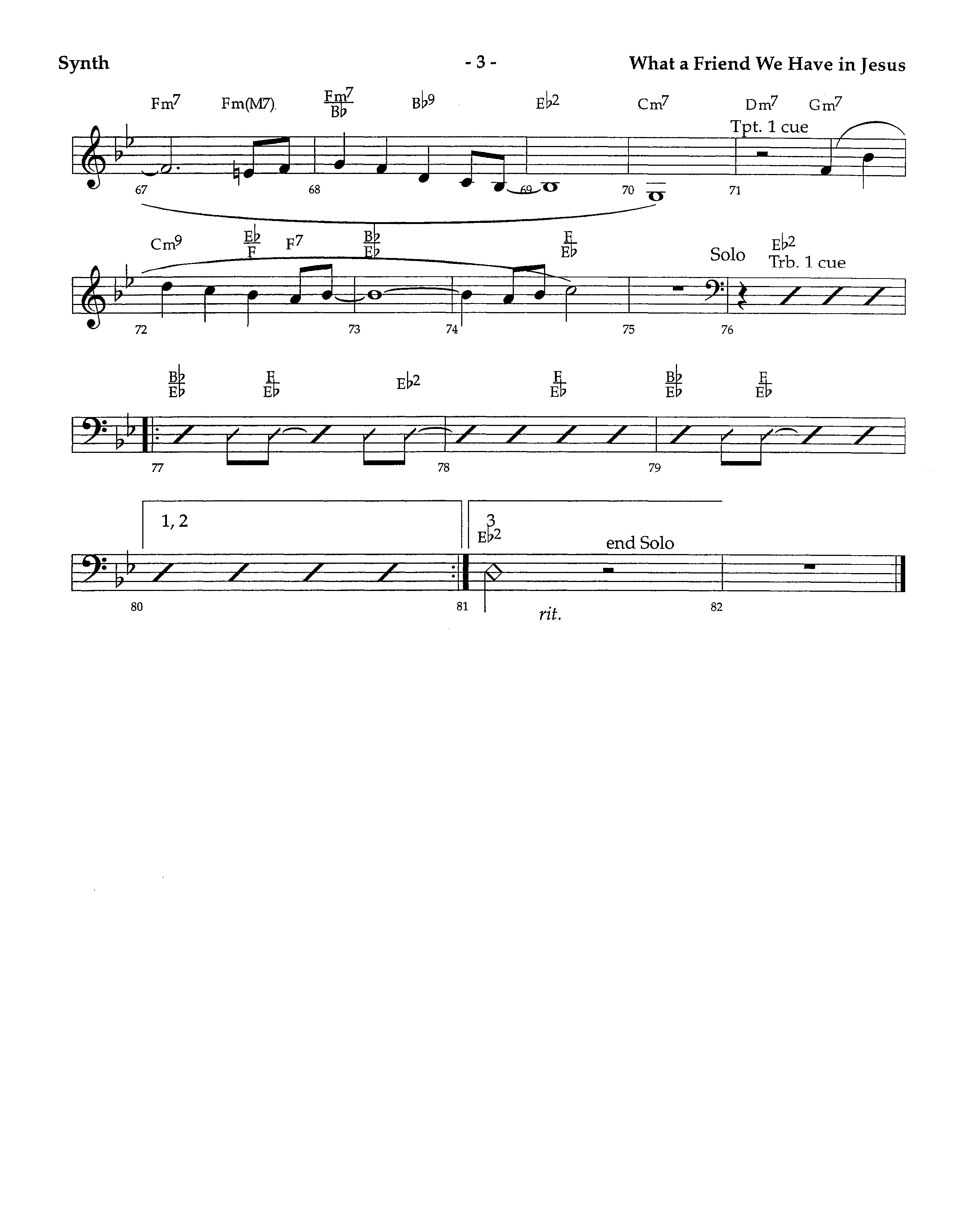 What A Friend We Have In Jesus (Instrumental) Synth (Lifeway Worship / Arr. Richard Kingsmore)