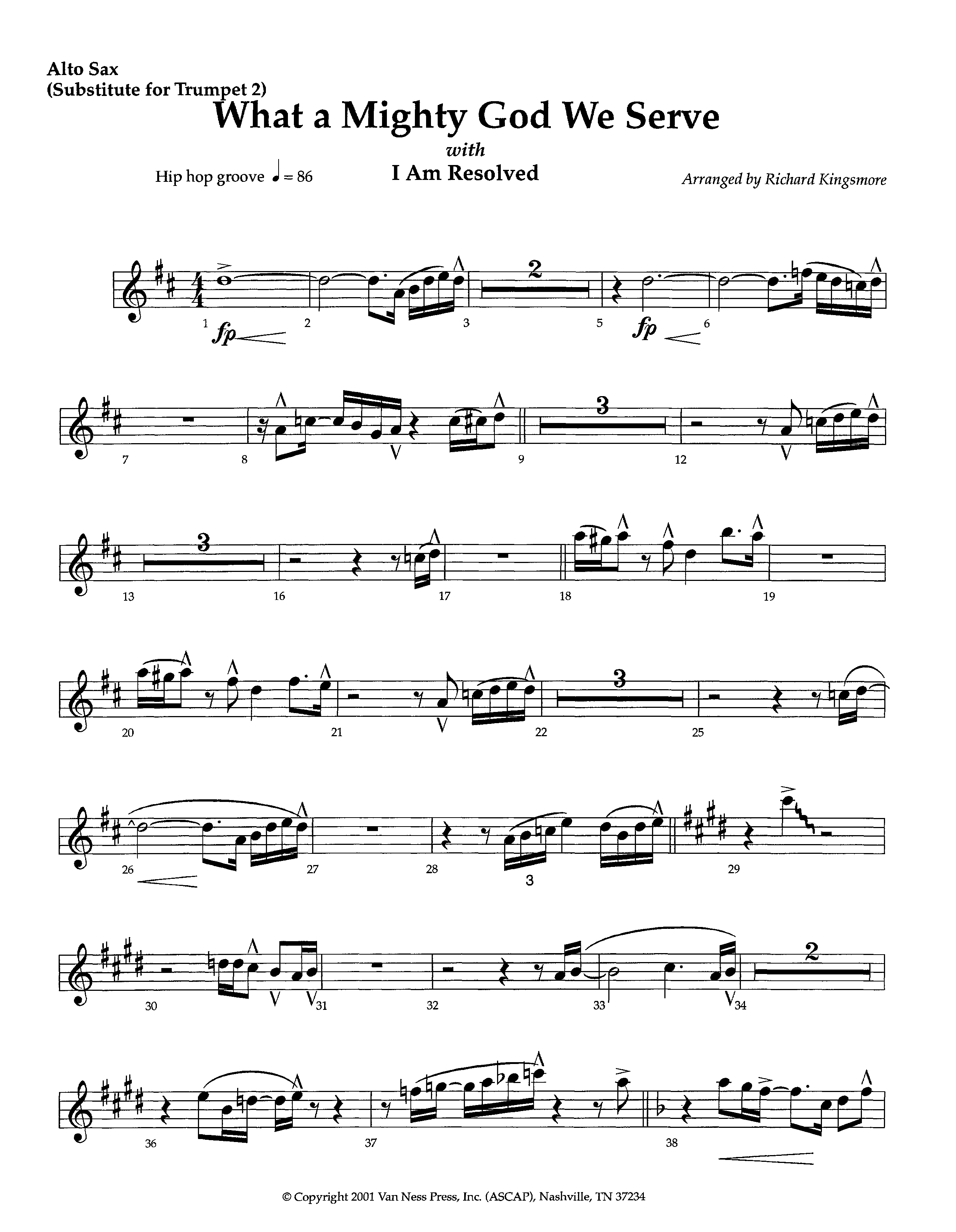 What A Mighty God We Serve (with I Am Resolved) (Instrumental) Alto Sax (Lifeway Worship / Arr. Richard Kingsmore)