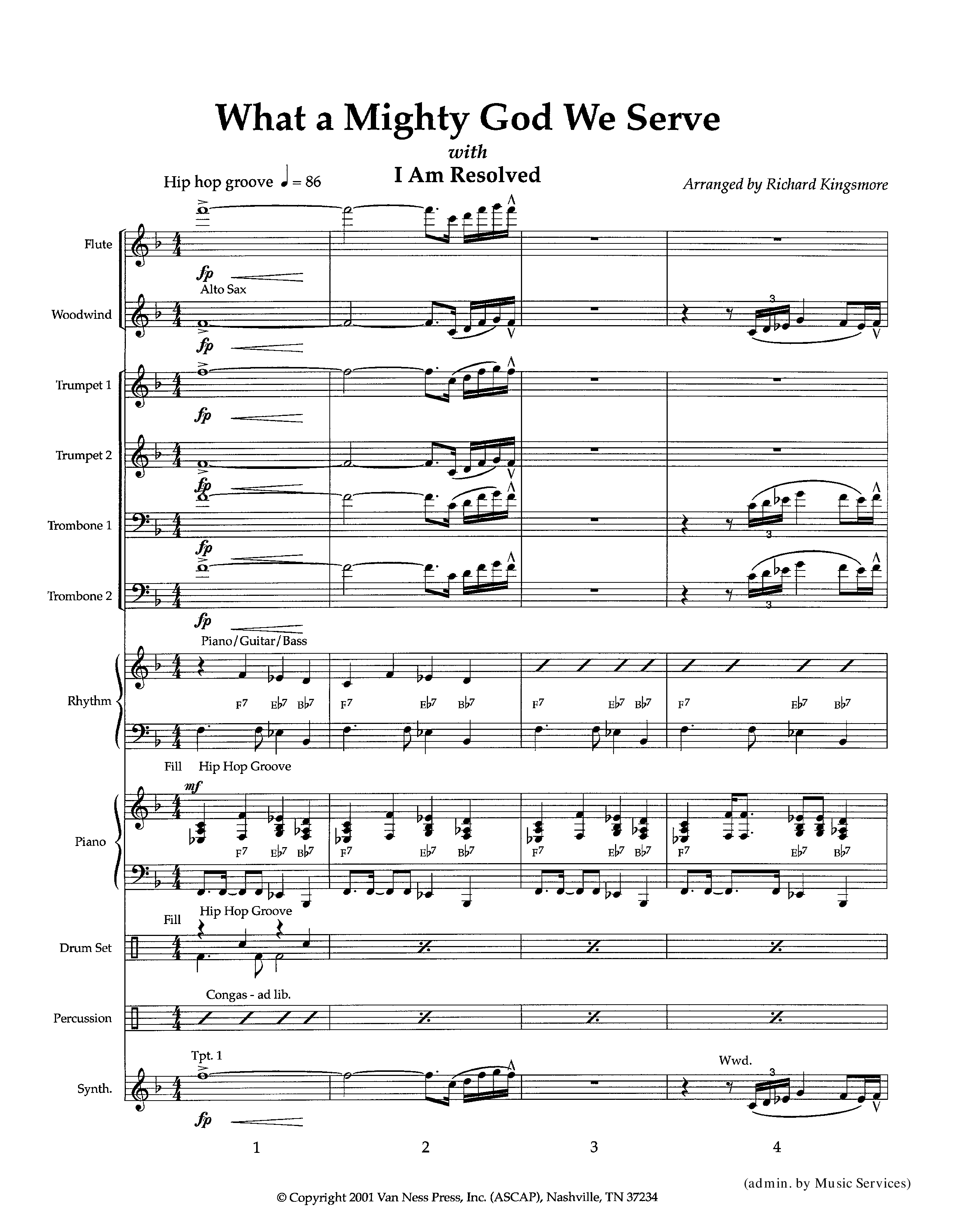 What A Mighty God We Serve (with I Am Resolved) (Instrumental) Orchestration (Lifeway Worship / Arr. Richard Kingsmore)