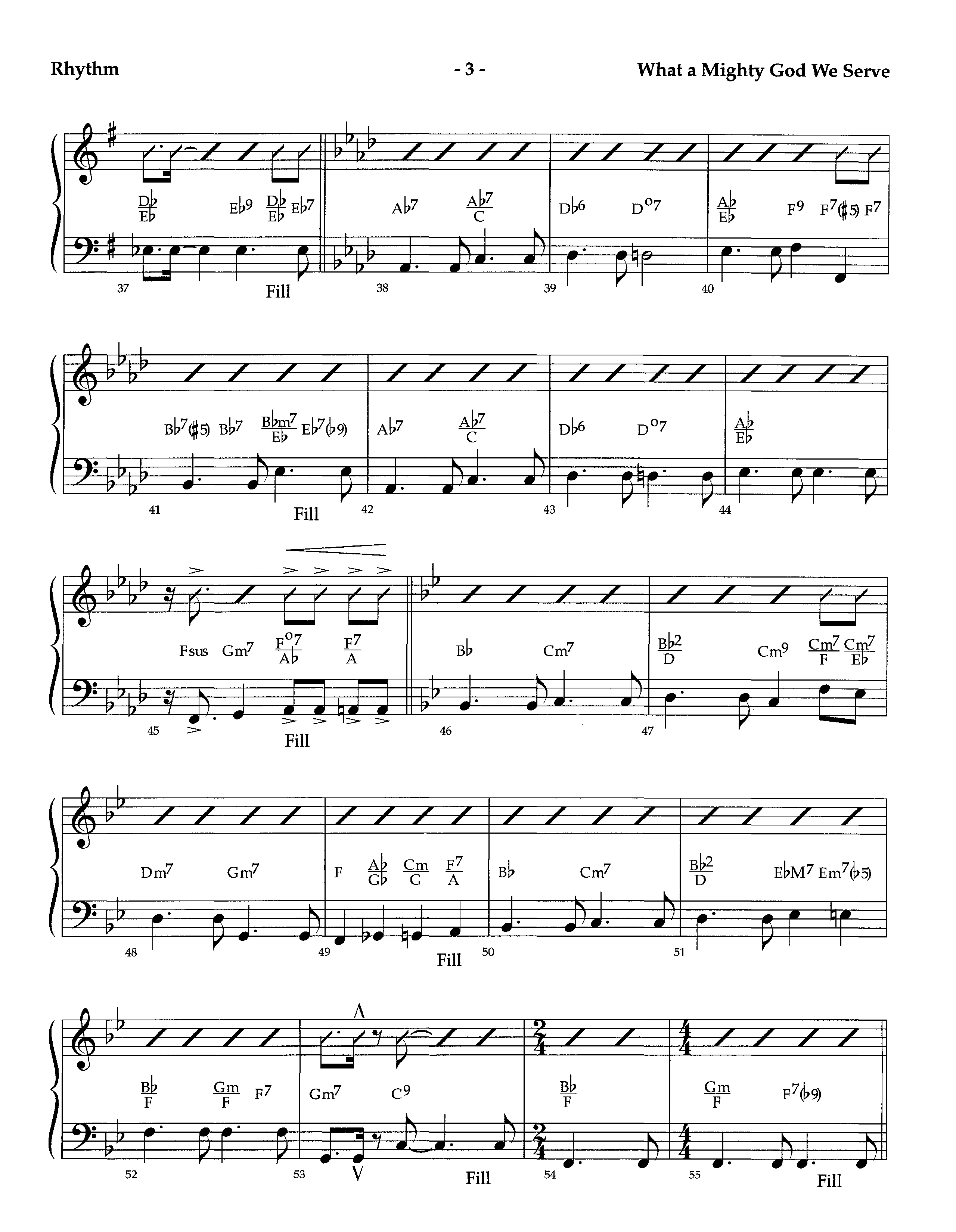 What A Mighty God We Serve (with I Am Resolved) (Instrumental) Rhythm Chart (Lifeway Worship / Arr. Richard Kingsmore)