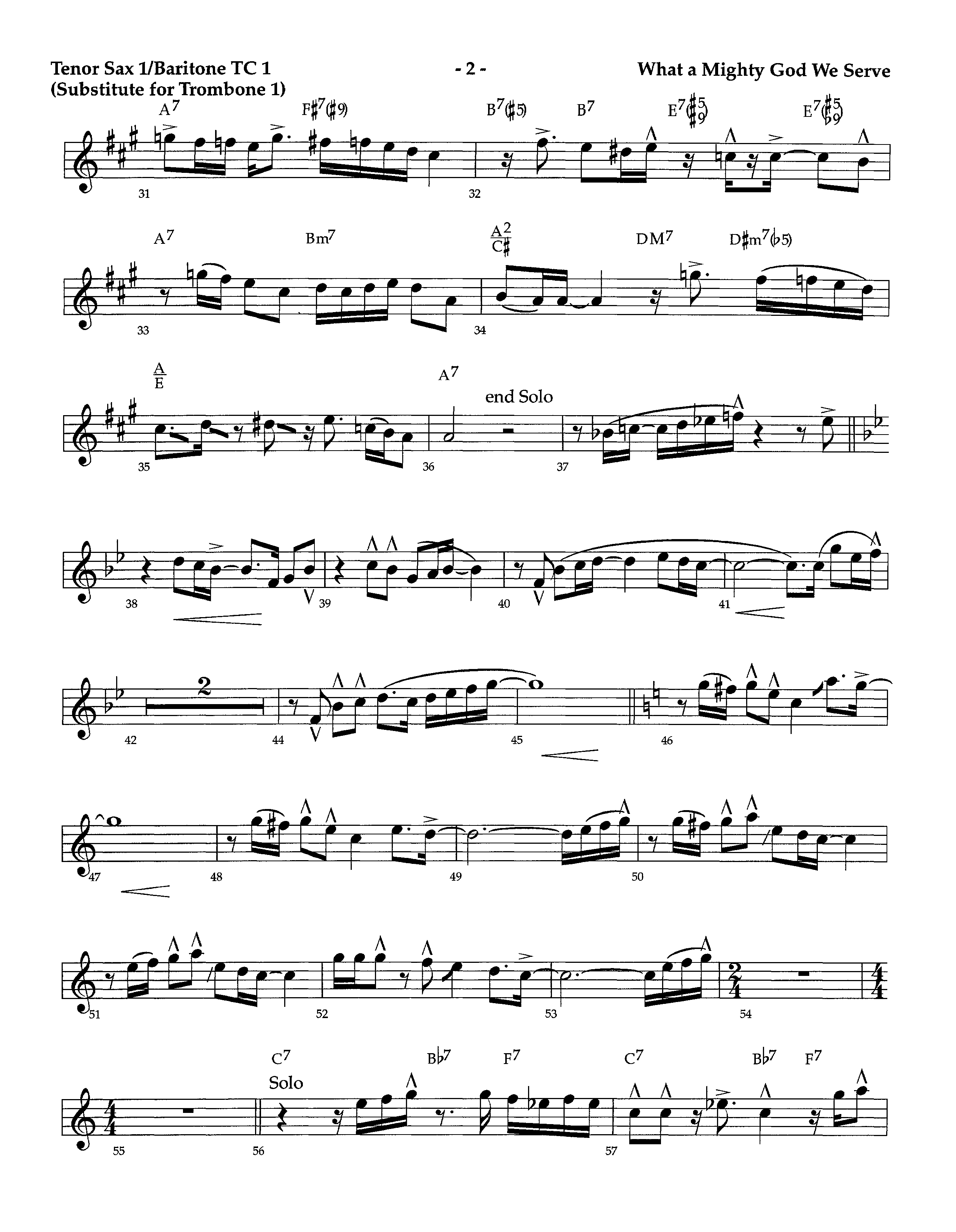 What A Mighty God We Serve (with I Am Resolved) (Instrumental) Tenor Sax/Baritone T.C. (Lifeway Worship / Arr. Richard Kingsmore)