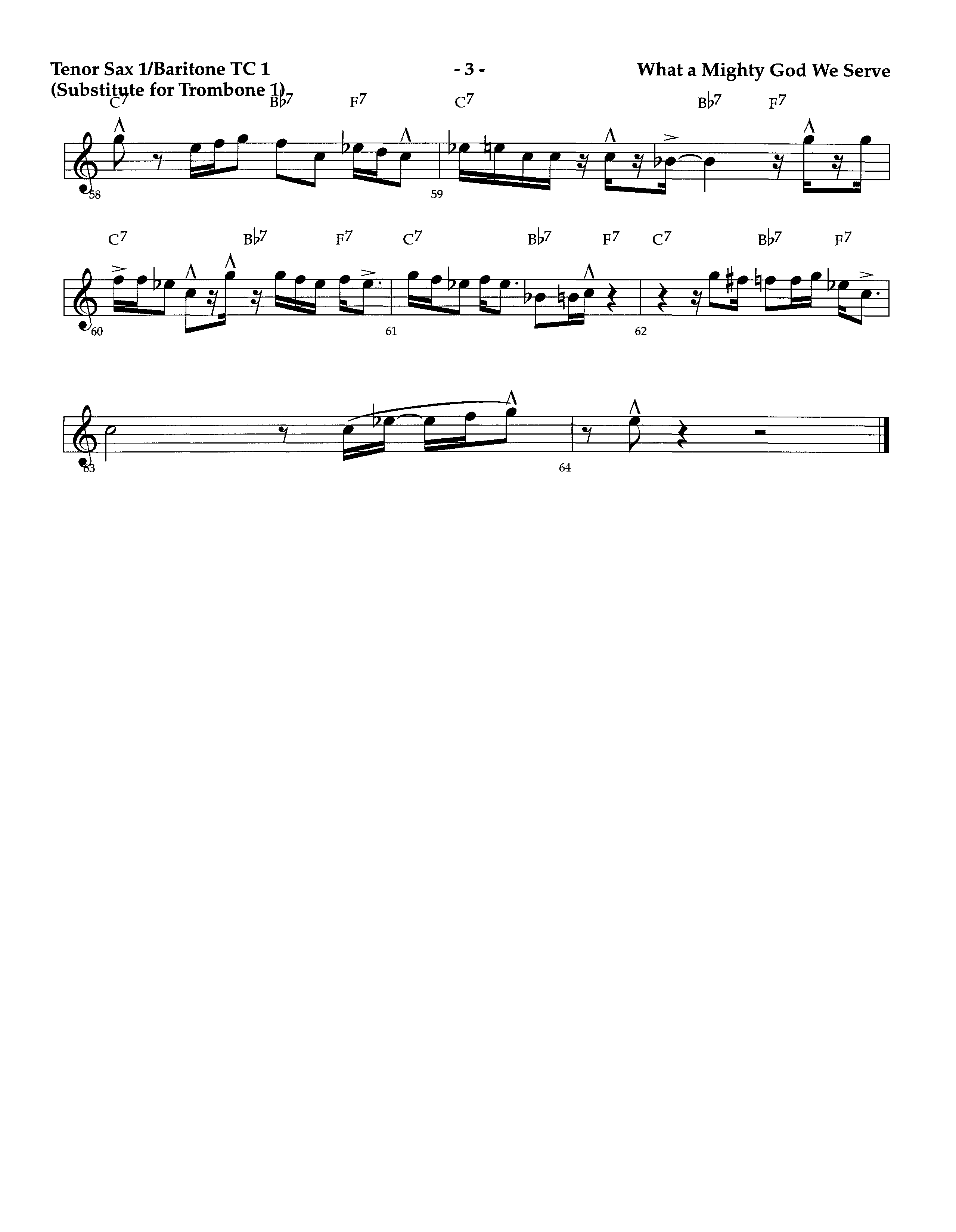 What A Mighty God We Serve (with I Am Resolved) (Instrumental) Tenor Sax/Baritone T.C. (Lifeway Worship / Arr. Richard Kingsmore)