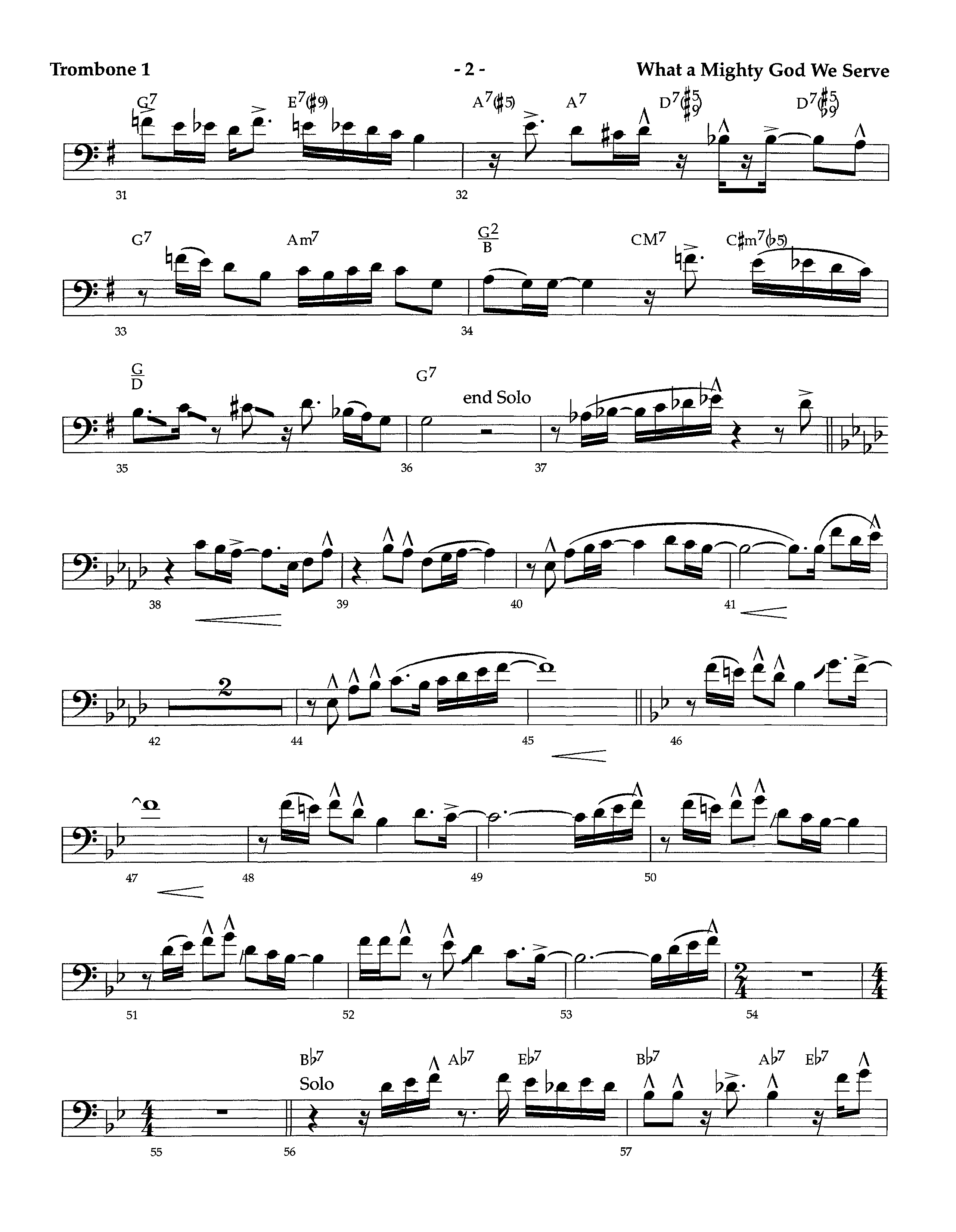 What A Mighty God We Serve (with I Am Resolved) (Instrumental) Trombone 1 (Lifeway Worship / Arr. Richard Kingsmore)