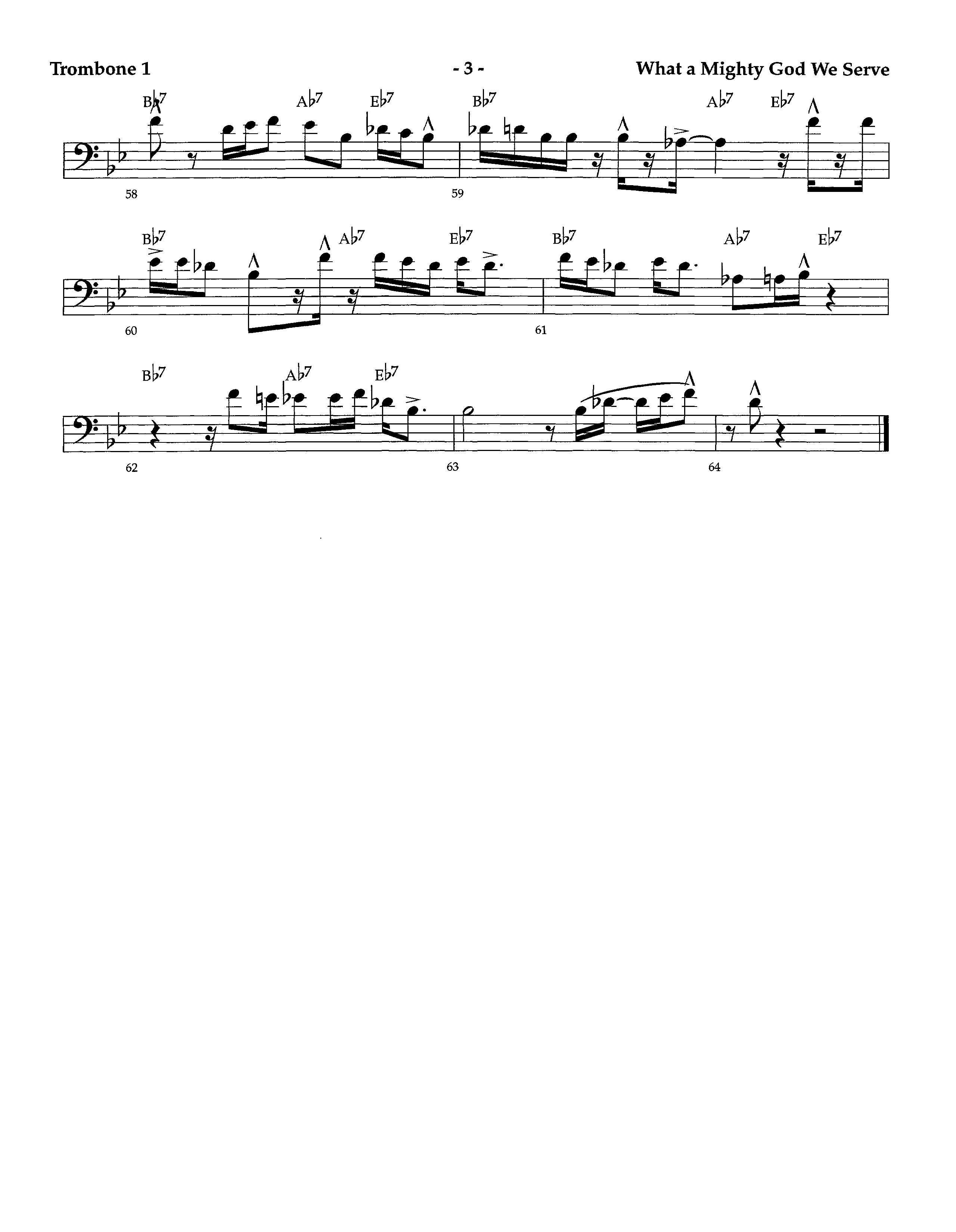 What A Mighty God We Serve (with I Am Resolved) (Instrumental) Trombone 1 (Lifeway Worship / Arr. Richard Kingsmore)