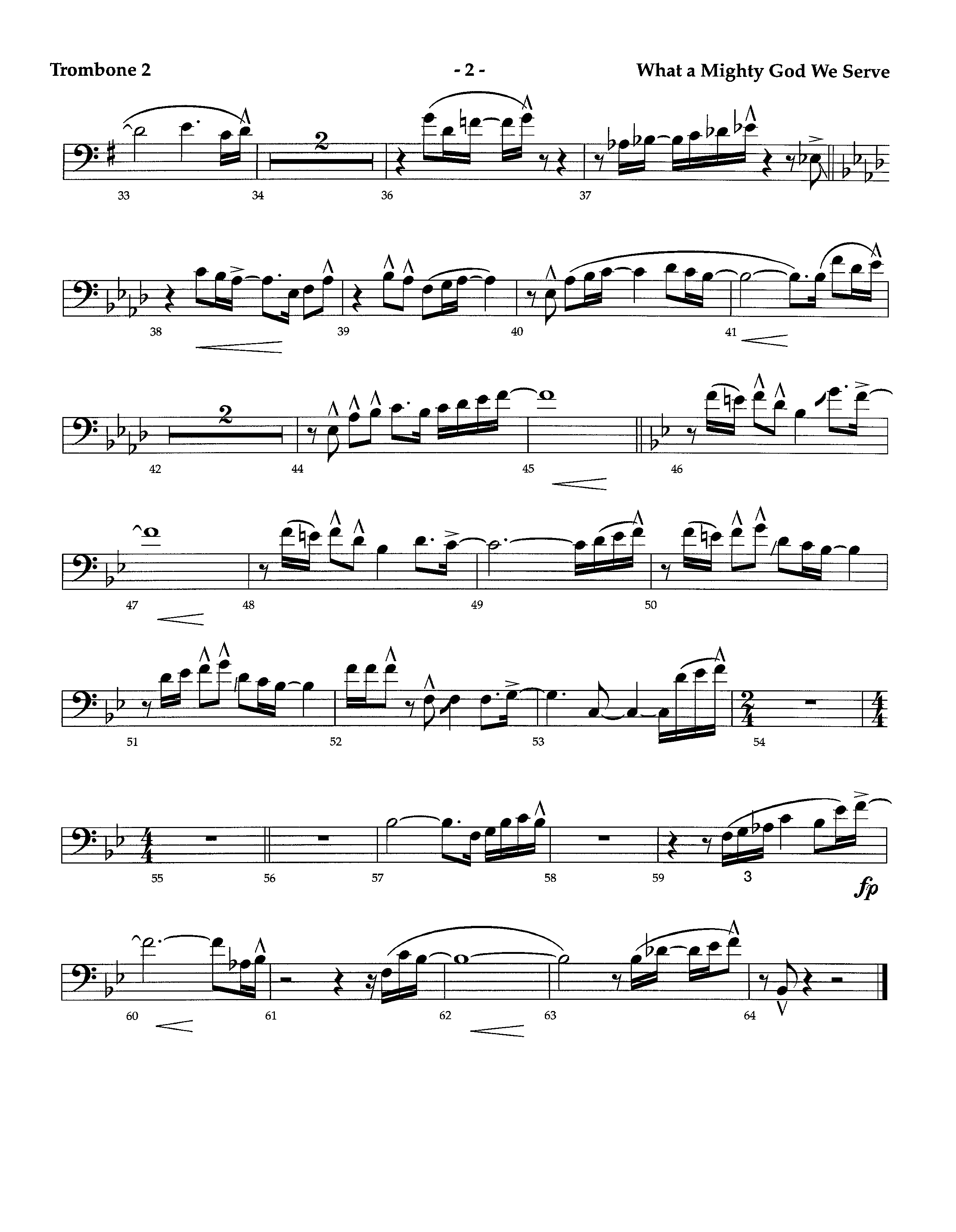 What A Mighty God We Serve (with I Am Resolved) (Instrumental) Trombone 2 (Lifeway Worship / Arr. Richard Kingsmore)
