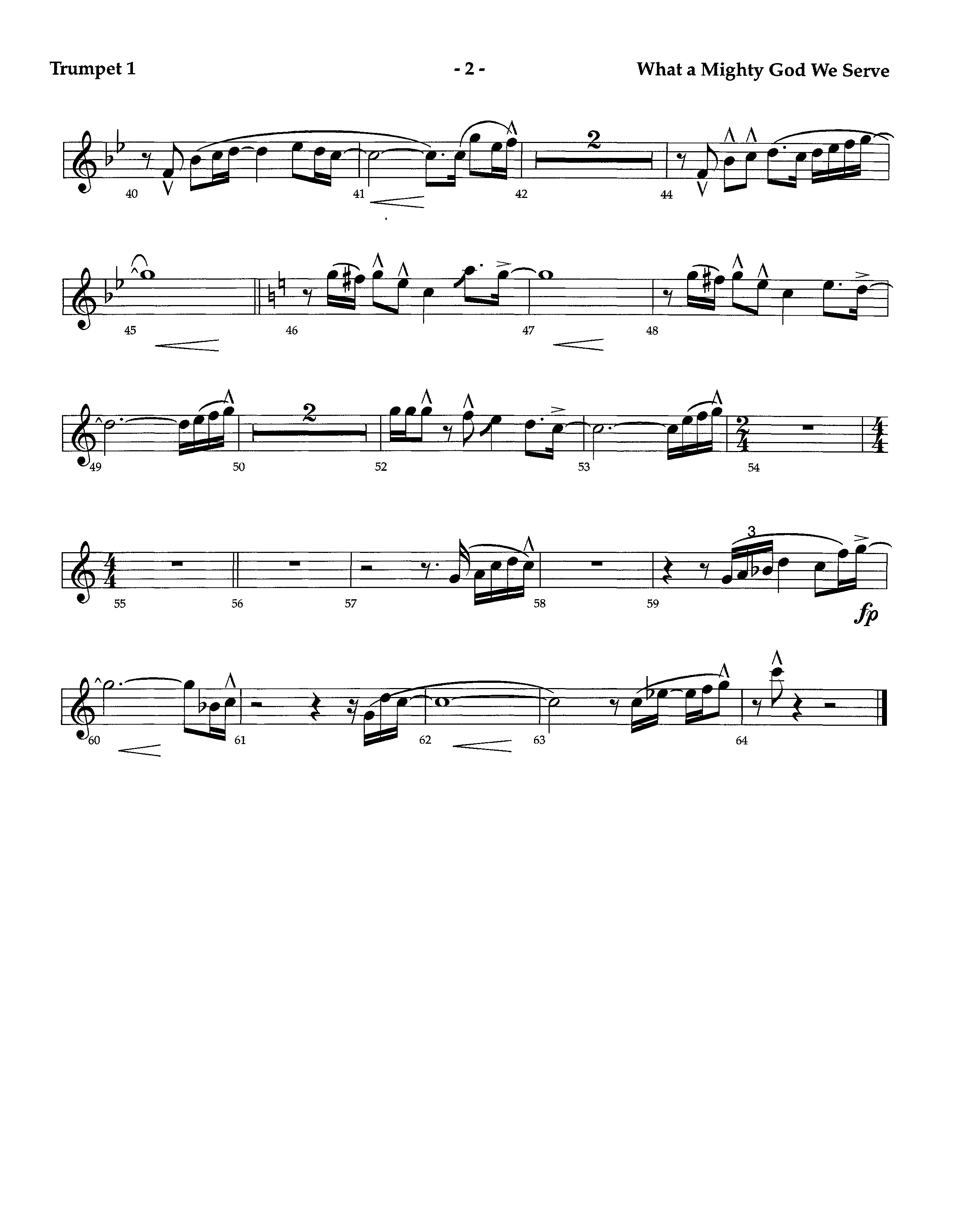 What A Mighty God We Serve (with I Am Resolved) (Instrumental) Trumpet 1 (Lifeway Worship / Arr. Richard Kingsmore)