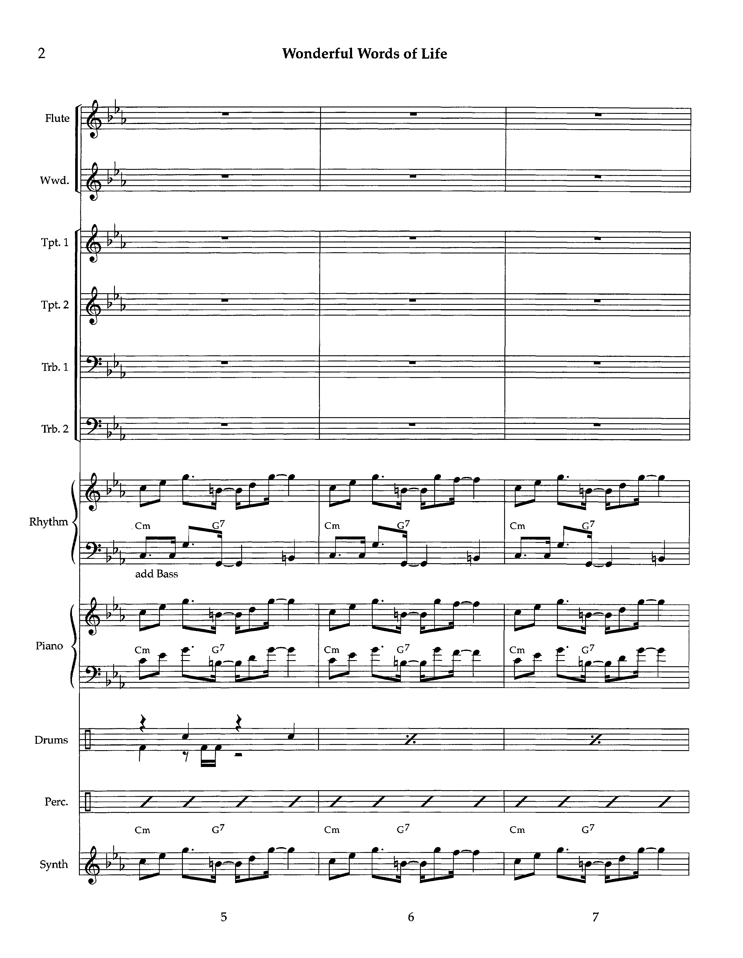 Wonderful Words Of Life (Instrumental) Conductor's Score (Lifeway Worship / Arr. Richard Kingsmore)