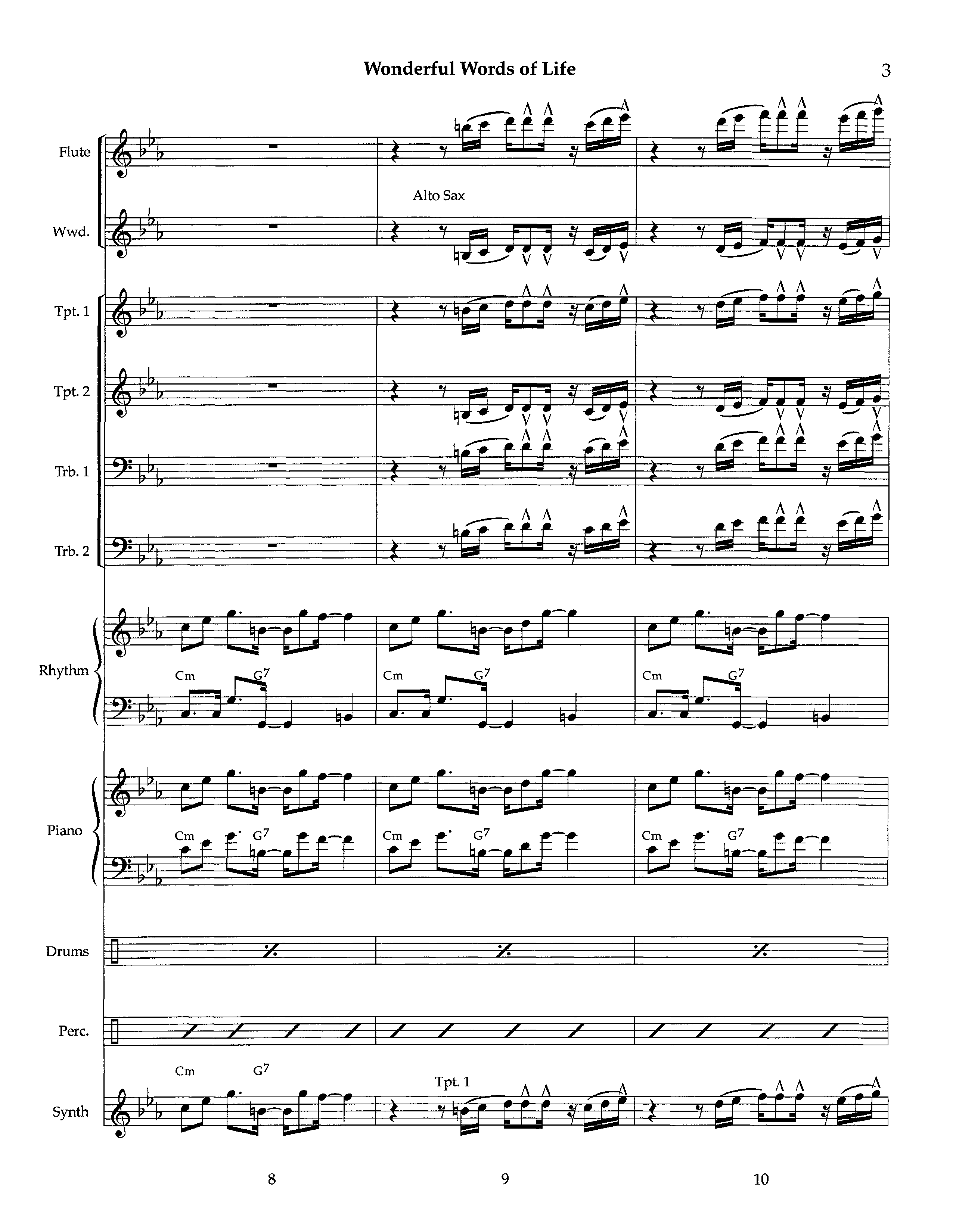 Wonderful Words Of Life (Instrumental) Conductor's Score (Lifeway Worship / Arr. Richard Kingsmore)