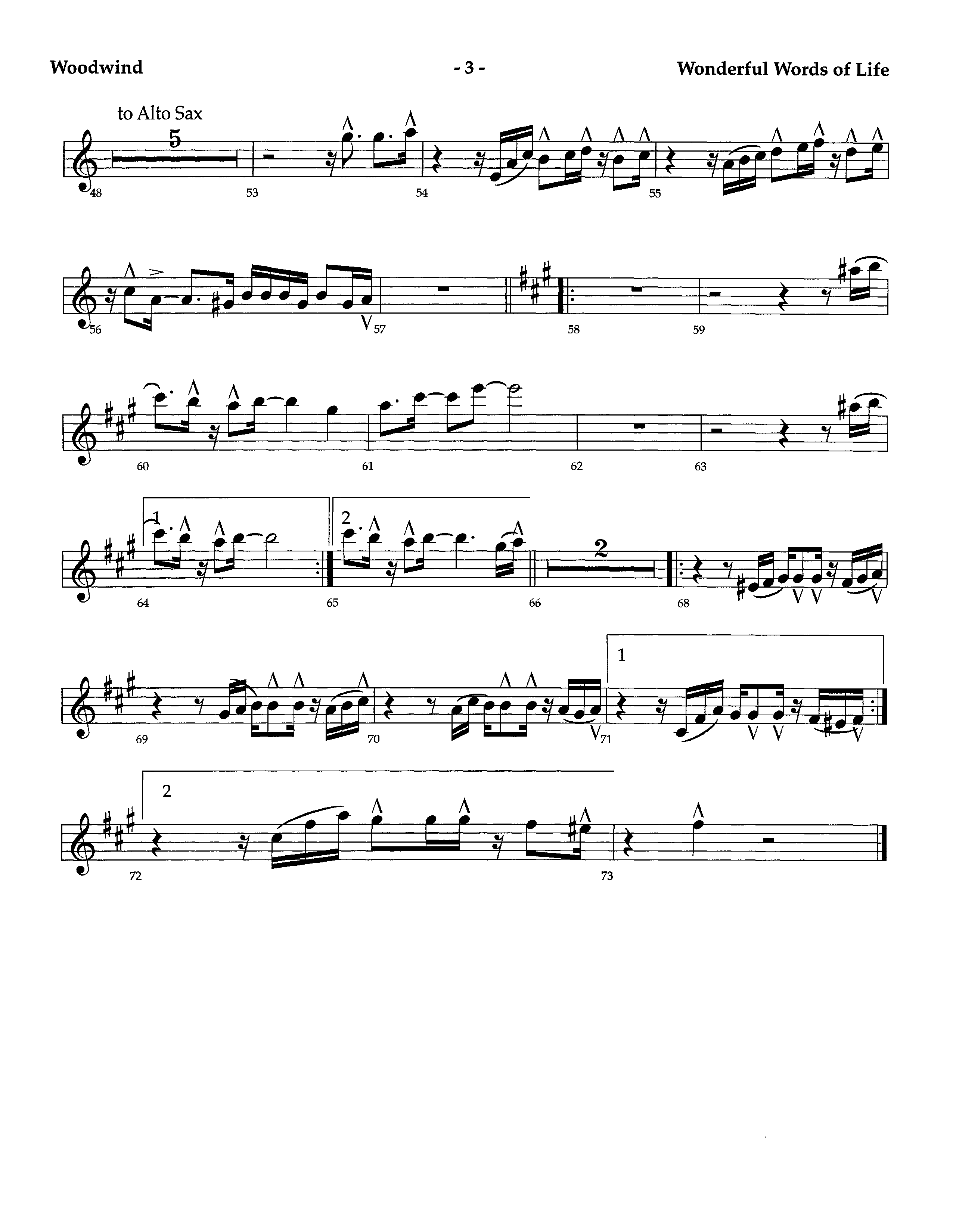 Wonderful Words Of Life (Instrumental) Winds (Lifeway Worship / Arr. Richard Kingsmore)