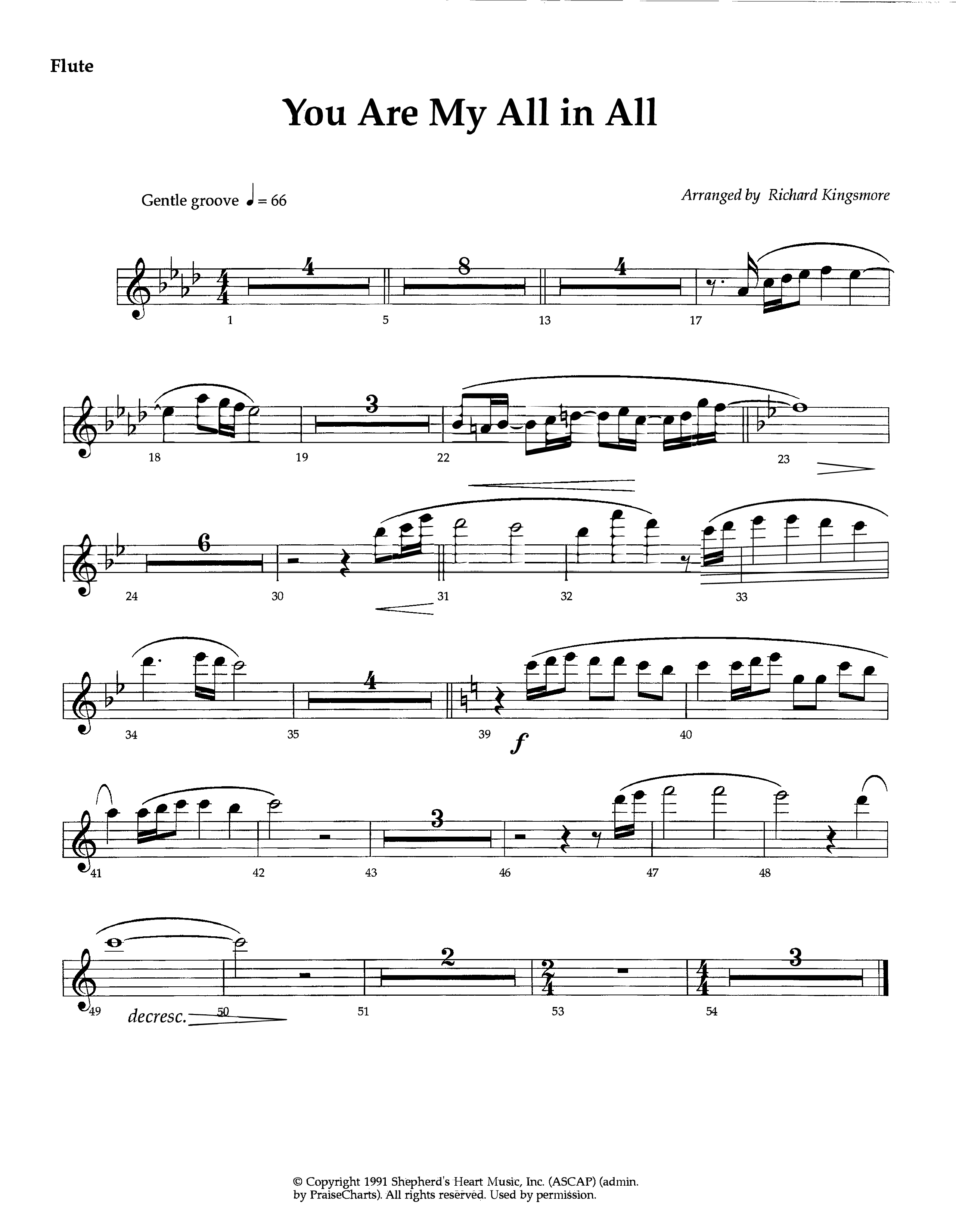 You Are My All In All (Instrumental) Flute (Lifeway Worship / Arr. Richard Kingsmore)