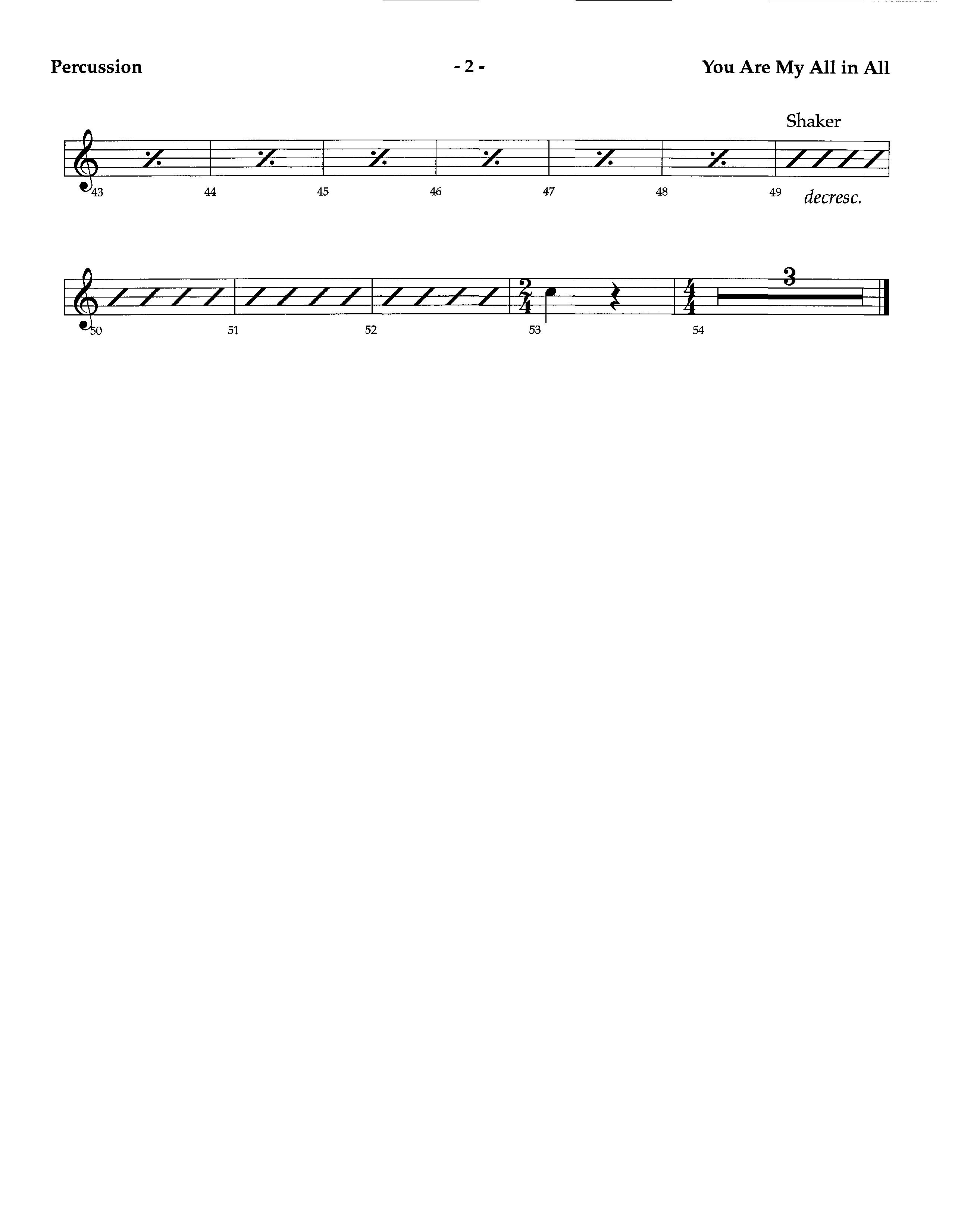 You Are My All In All (Instrumental) Percussion (Lifeway Worship / Arr. Richard Kingsmore)