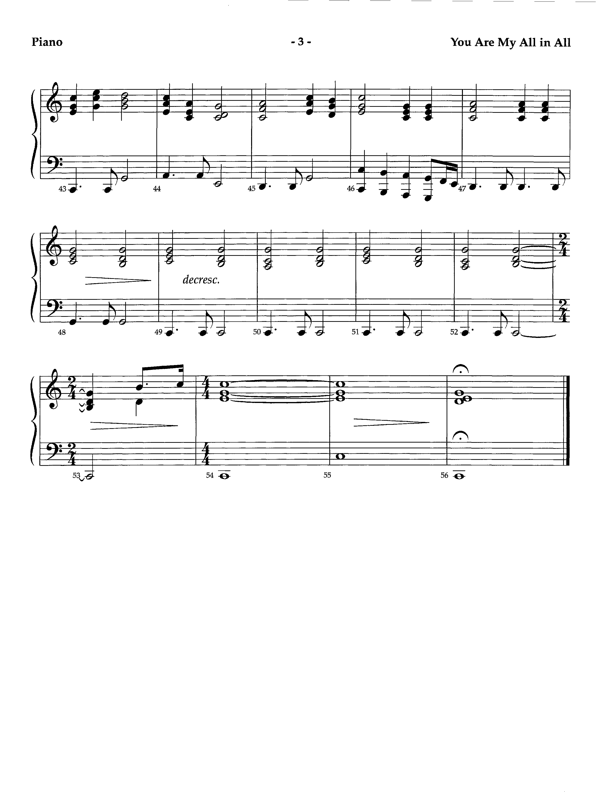 You Are My All In All (Instrumental) Piano Sheet (Lifeway Worship / Arr. Richard Kingsmore)