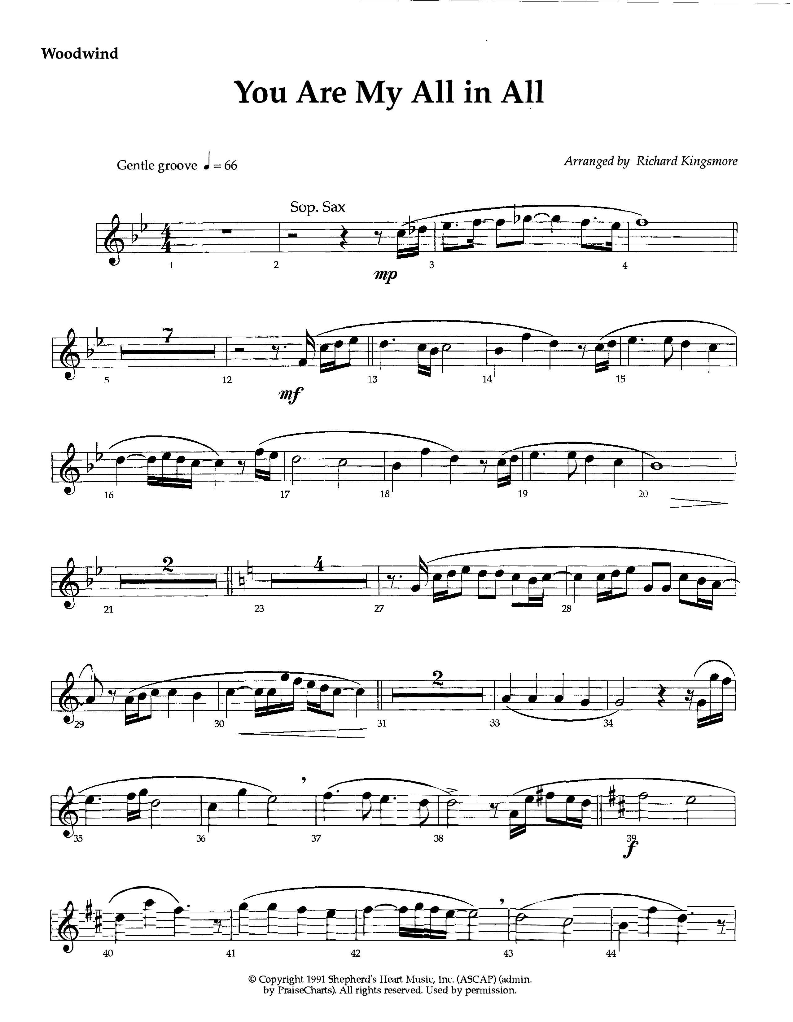 You Are My All In All (Instrumental) Winds (Lifeway Worship / Arr. Richard Kingsmore)