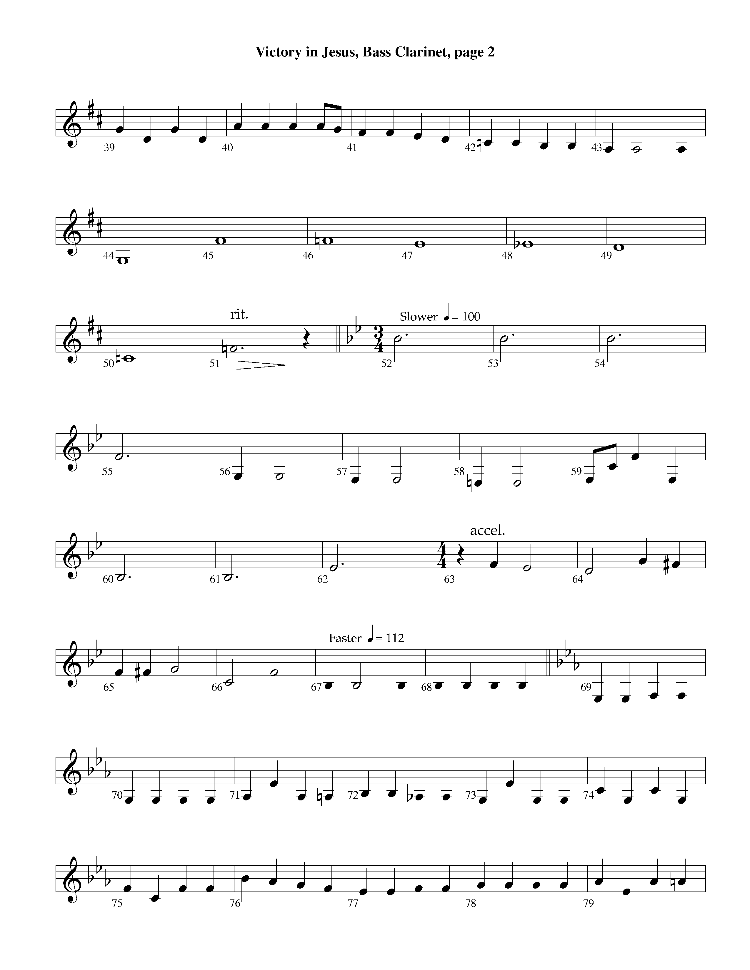 Victory in Jesus (with Solo Piano) (Instrumental) Bass Clarinet (Lifeway Worship / Arr. Richard Kingsmore)