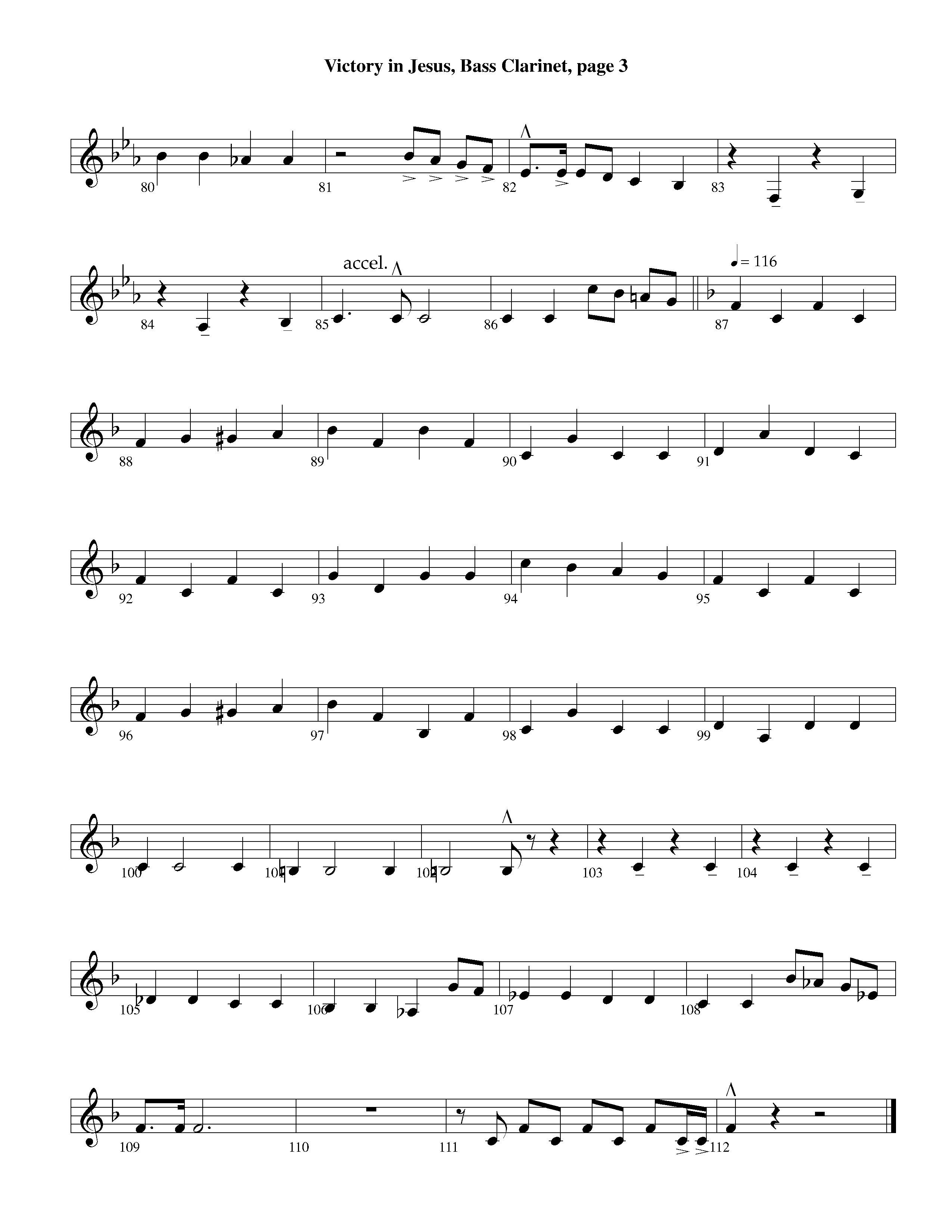 Victory in Jesus (with Solo Piano) (Instrumental) Bass Clarinet (Lifeway Worship / Arr. Richard Kingsmore)