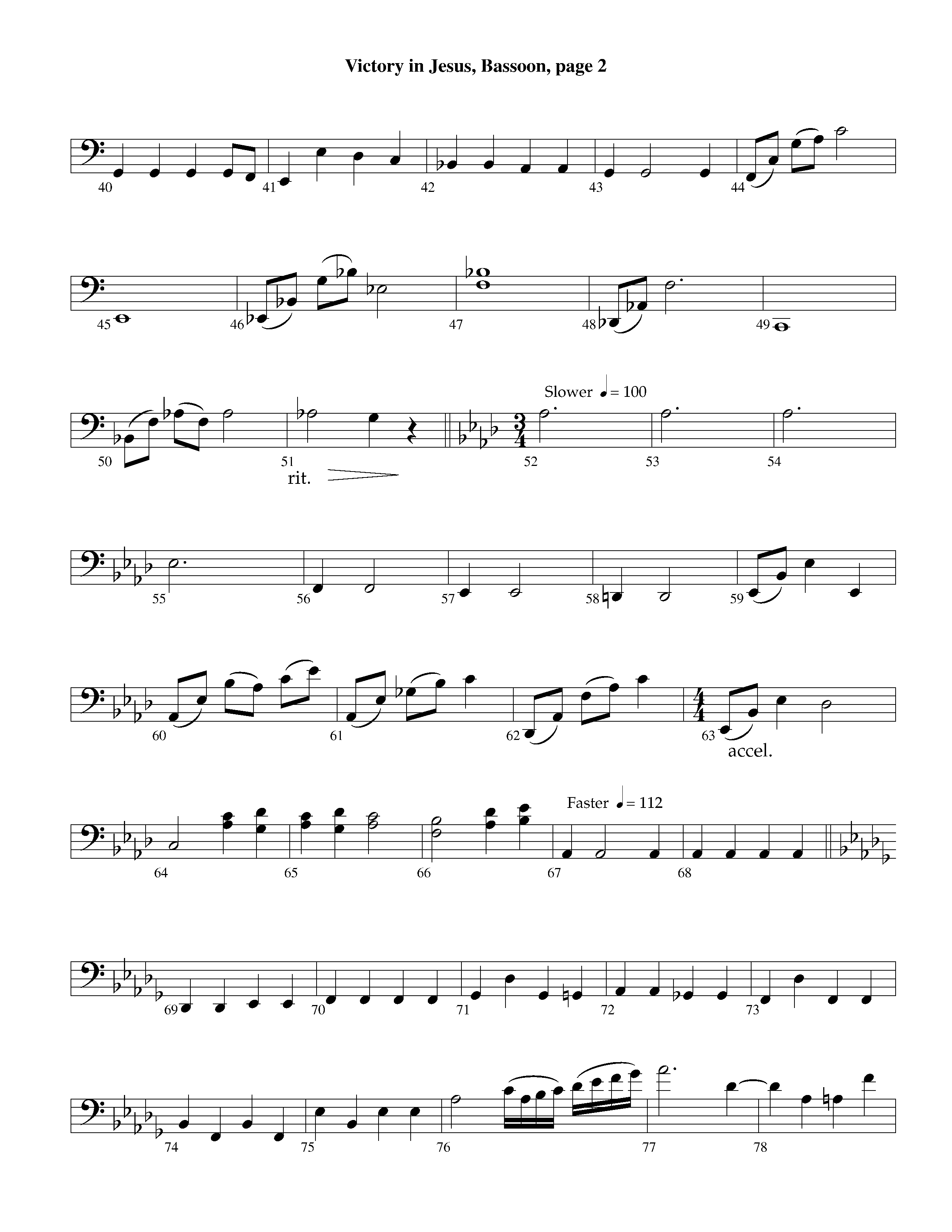 Victory in Jesus (with Solo Piano) (Instrumental) Bassoon (Lifeway Worship / Arr. Richard Kingsmore)