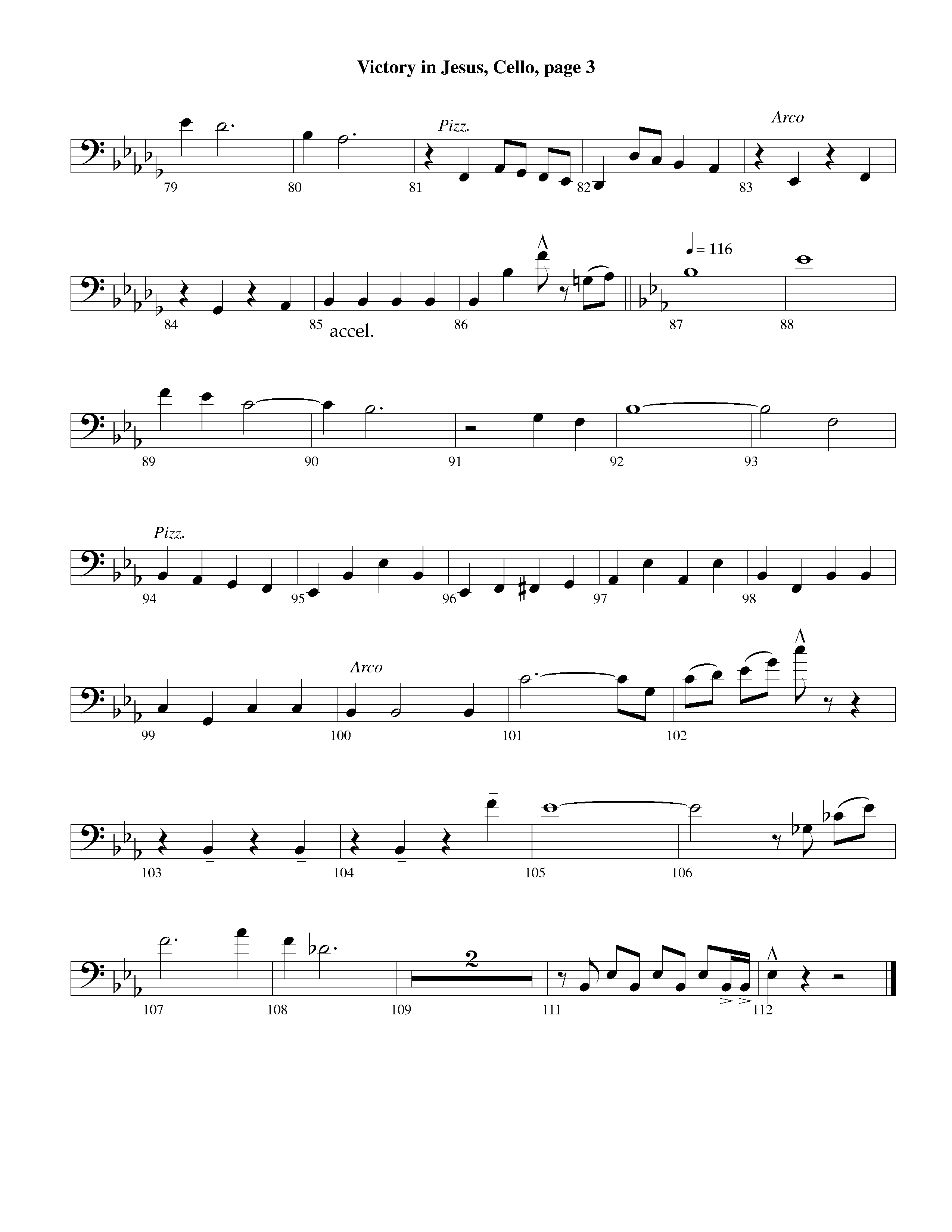 Victory in Jesus&nbsp;(with Solo&nbsp;Piano) (Instrumental) Cello (Lifeway Worship / Arr. Richard Kingsmore)