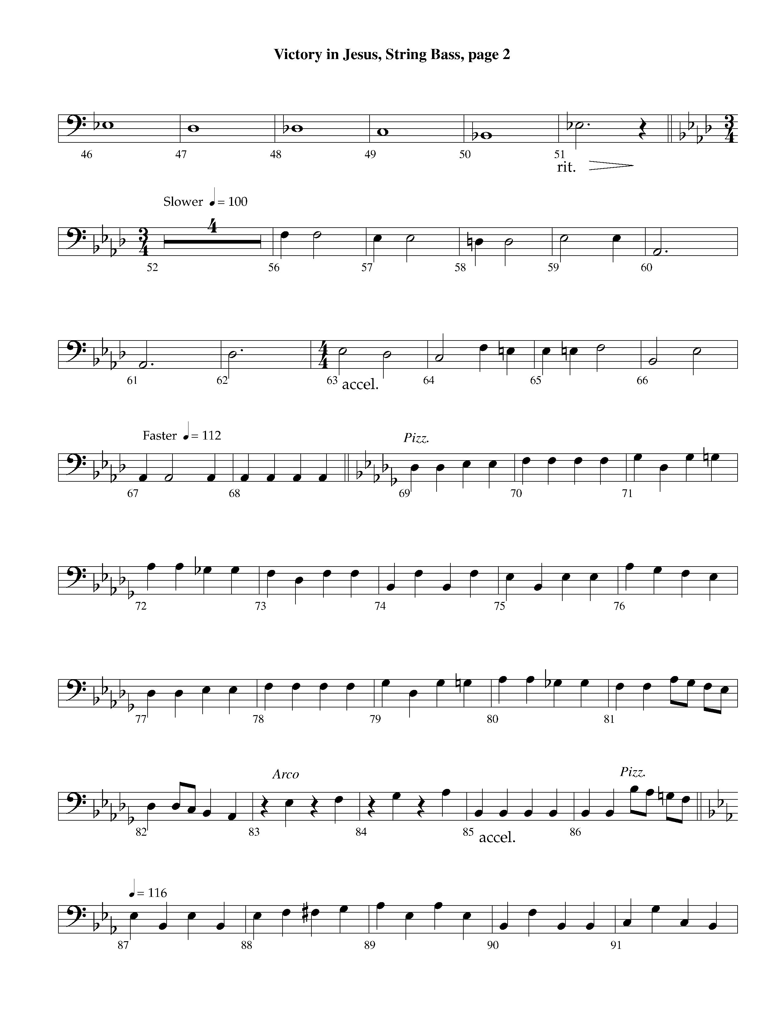 Victory in Jesus (with Solo Piano) (Instrumental) Double Bass (Lifeway Worship / Arr. Richard Kingsmore)
