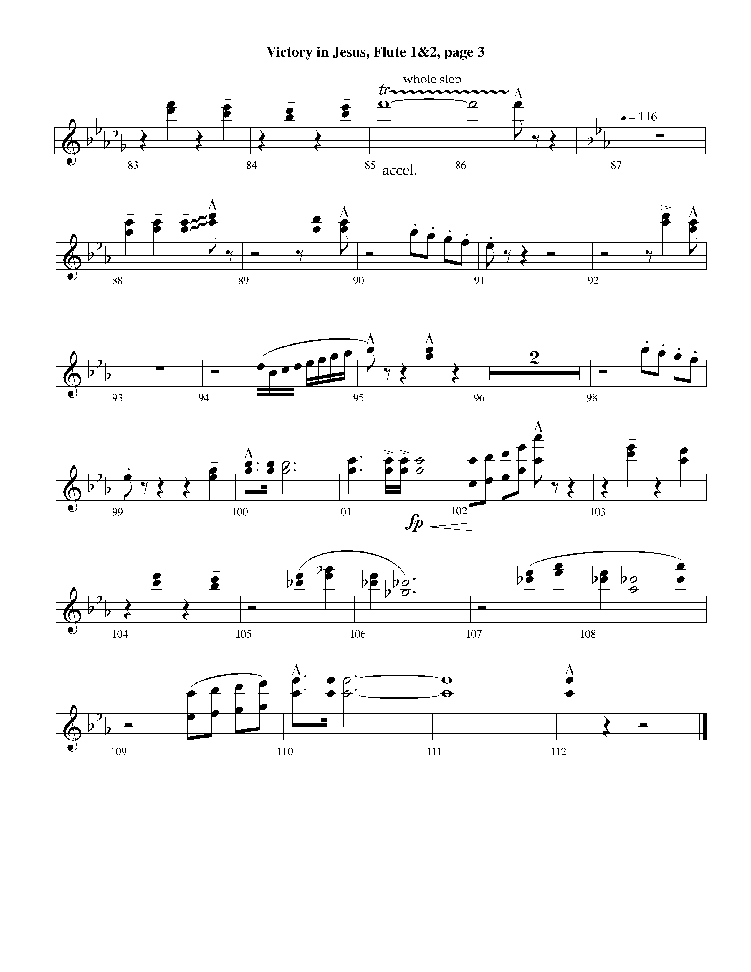 Victory in Jesus (with Solo Piano) (Instrumental) Flute 1/2 (Lifeway Worship / Arr. Richard Kingsmore)