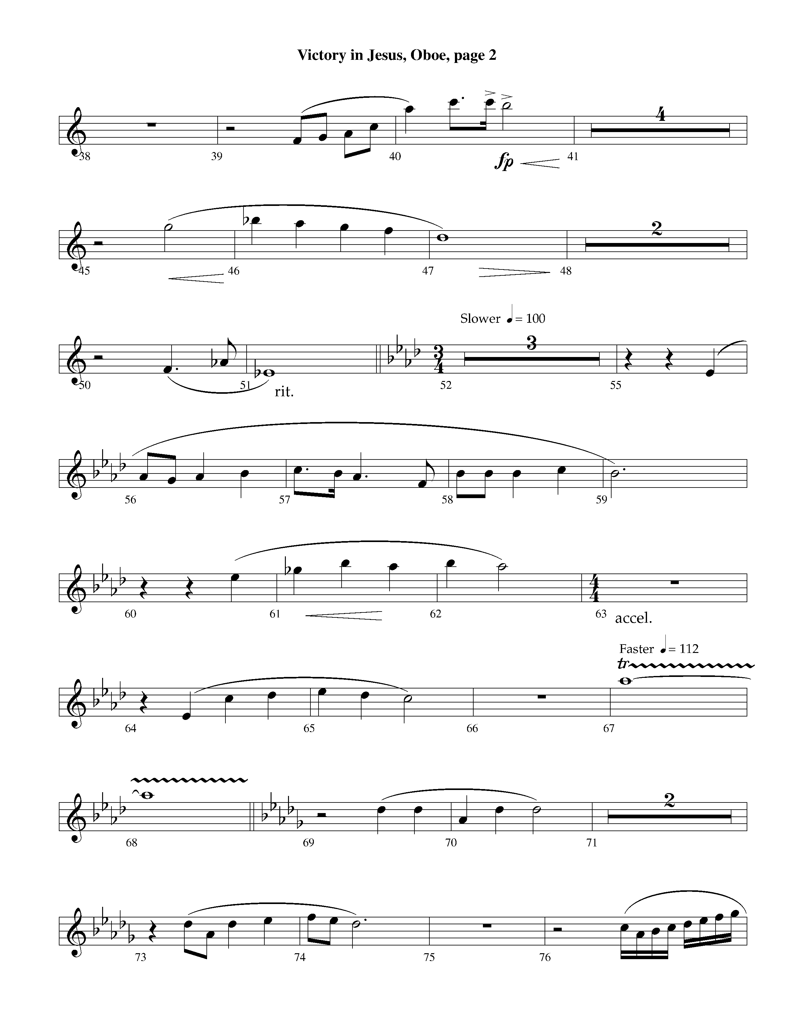 Victory in Jesus (with Solo Piano) (Instrumental) Oboe (Lifeway Worship / Arr. Richard Kingsmore)