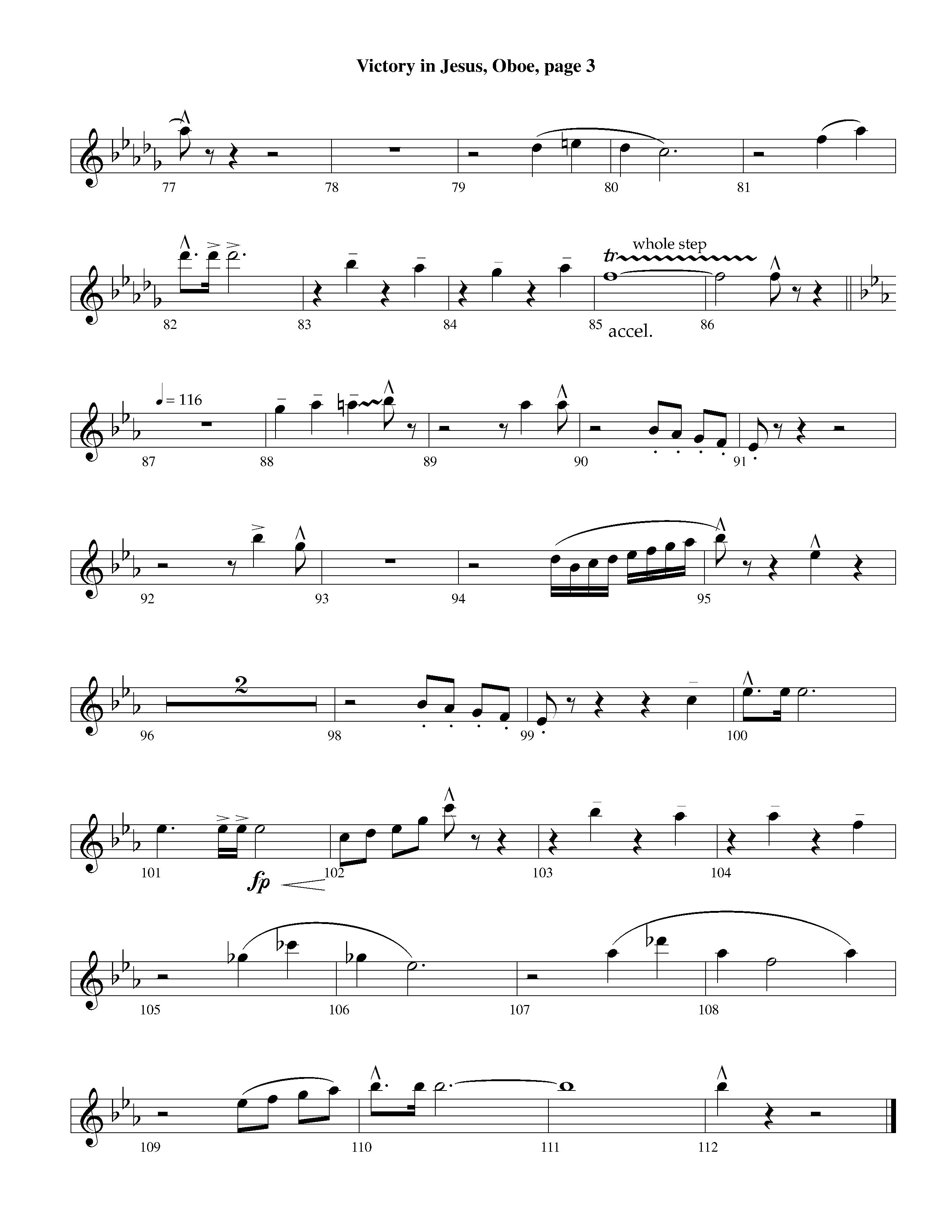 Victory in Jesus (with Solo Piano) (Instrumental) Oboe (Lifeway Worship / Arr. Richard Kingsmore)