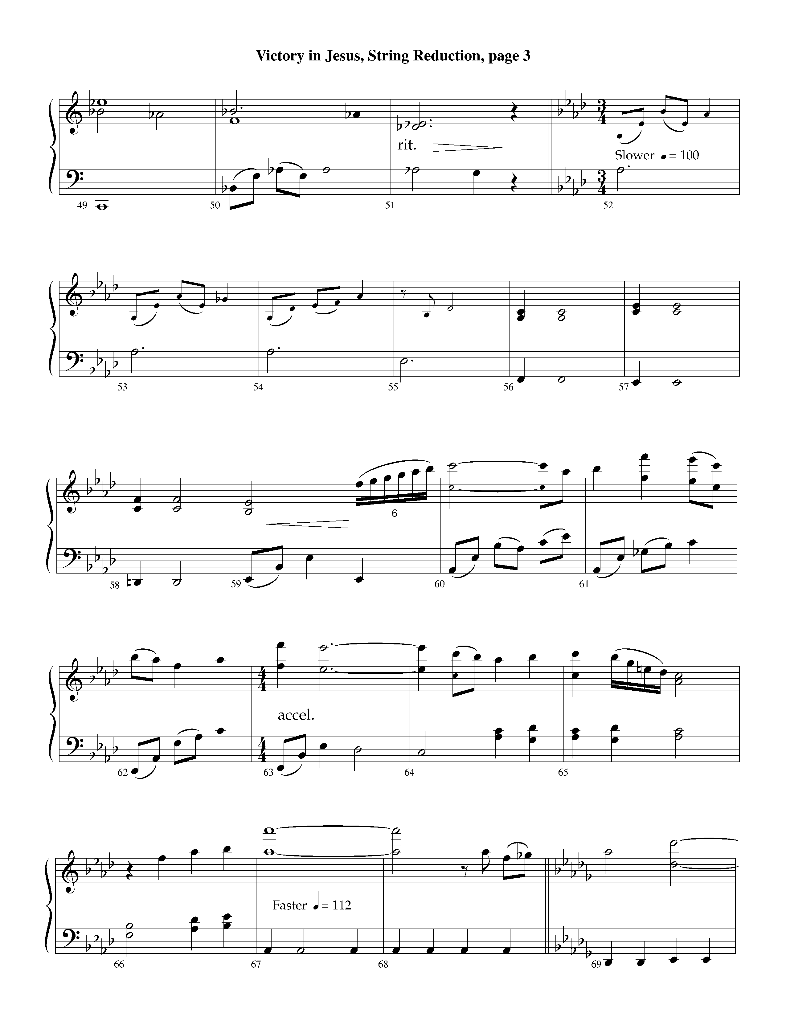 Victory in Jesus&nbsp;(with Solo&nbsp;Piano) (Instrumental) String Reduction (Lifeway Worship / Arr. Richard Kingsmore)