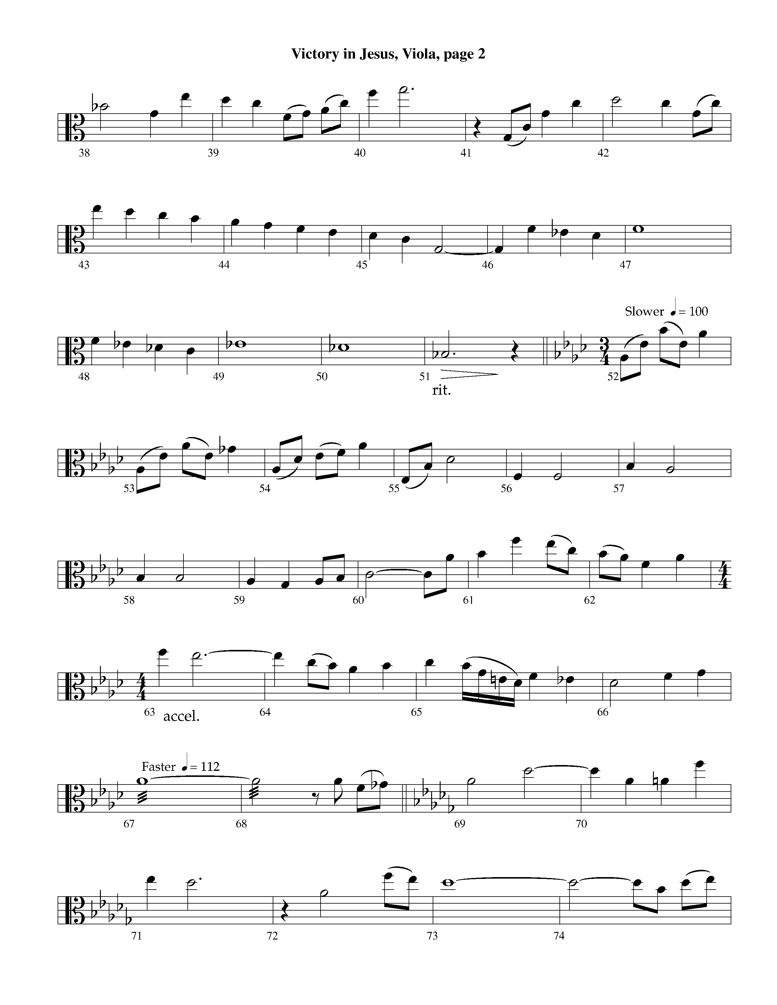 Victory in Jesus&nbsp;(with Solo&nbsp;Piano) (Instrumental) Viola (Lifeway Worship / Arr. Richard Kingsmore)