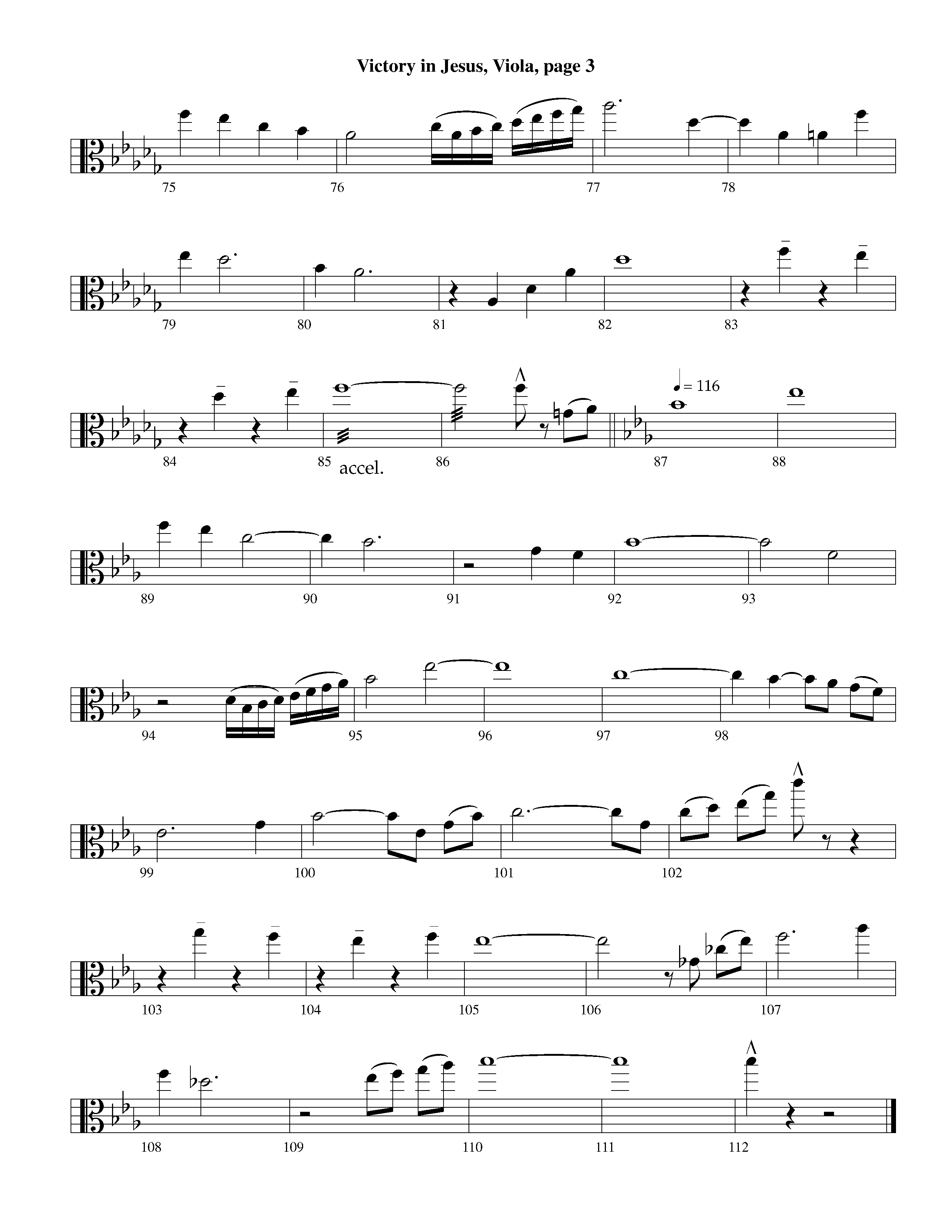 Victory in Jesus&nbsp;(with Solo&nbsp;Piano) (Instrumental) Viola (Lifeway Worship / Arr. Richard Kingsmore)