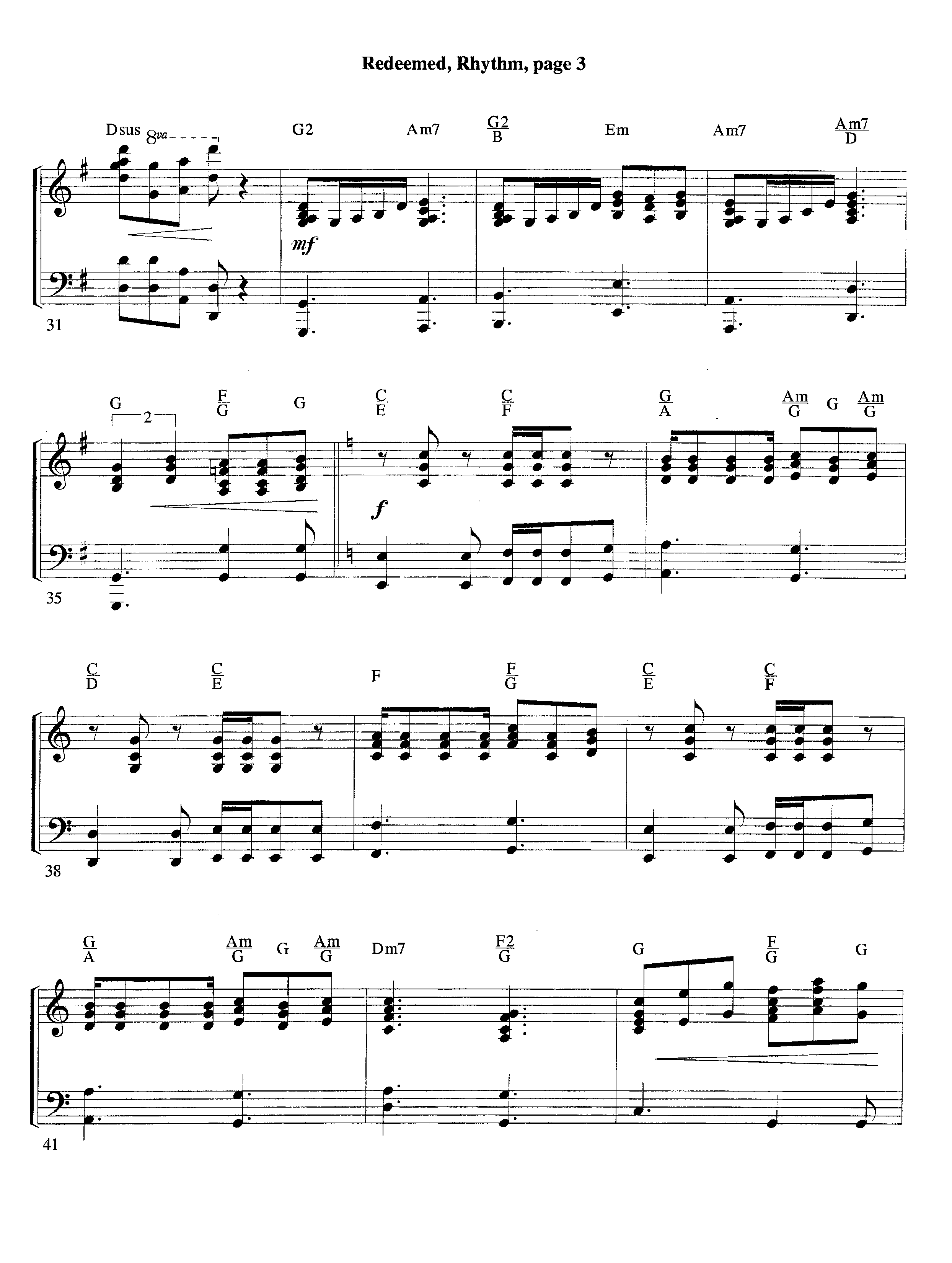 Redeemed (with Solo Violin) (Instrumental) Piano/Rhythm (Lifeway Worship / Arr. Mark Johnson)